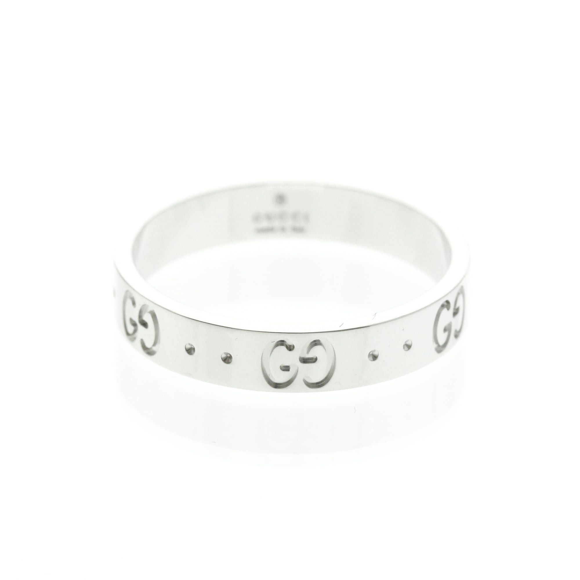 Gucci Gucci Icon White Gold (18K) Fashion No Stone Band Ring Silver Size ONE SIZE - 1 Thumbnail