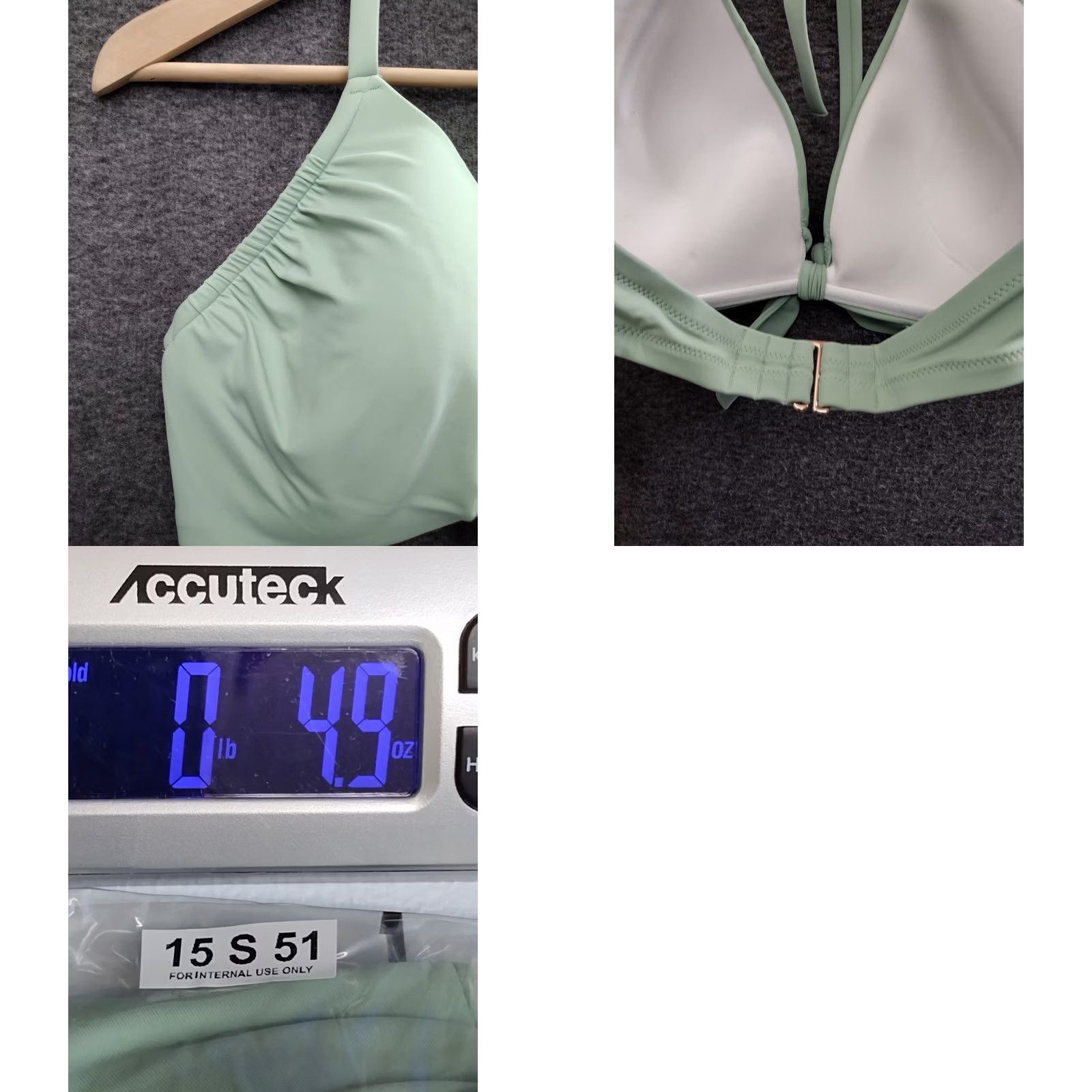 Vintage Shade & Shore Bikini Top Shrug? Front Tie Spaghetti Padded Green 36DD Women Beach Solid Nylon Polyester Spandex DD Size XS / US 0-2 / IT 36-38 - 8 Thumbnail