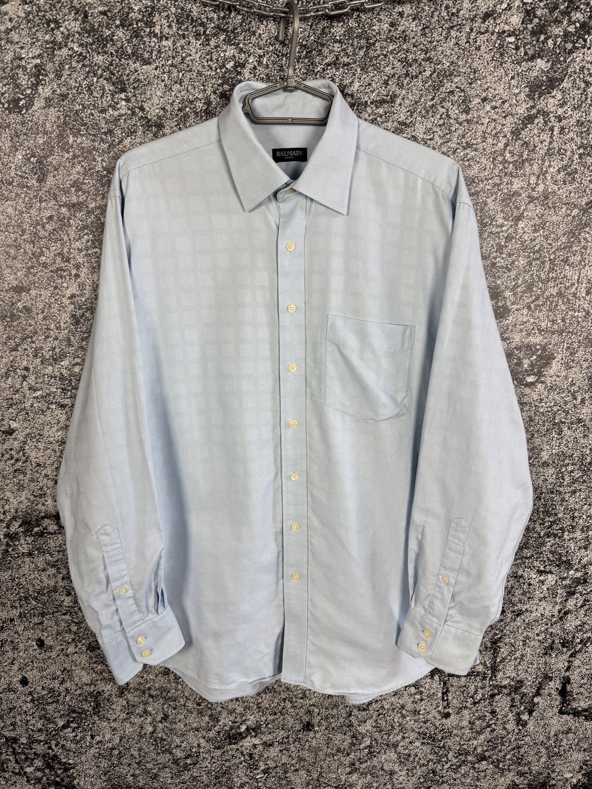 Balmain Balmain Paris Long Sleeve Shirt Button Up Vintage Size 42 Size US XL / EU 56 / 4 - 1 Thumbnail