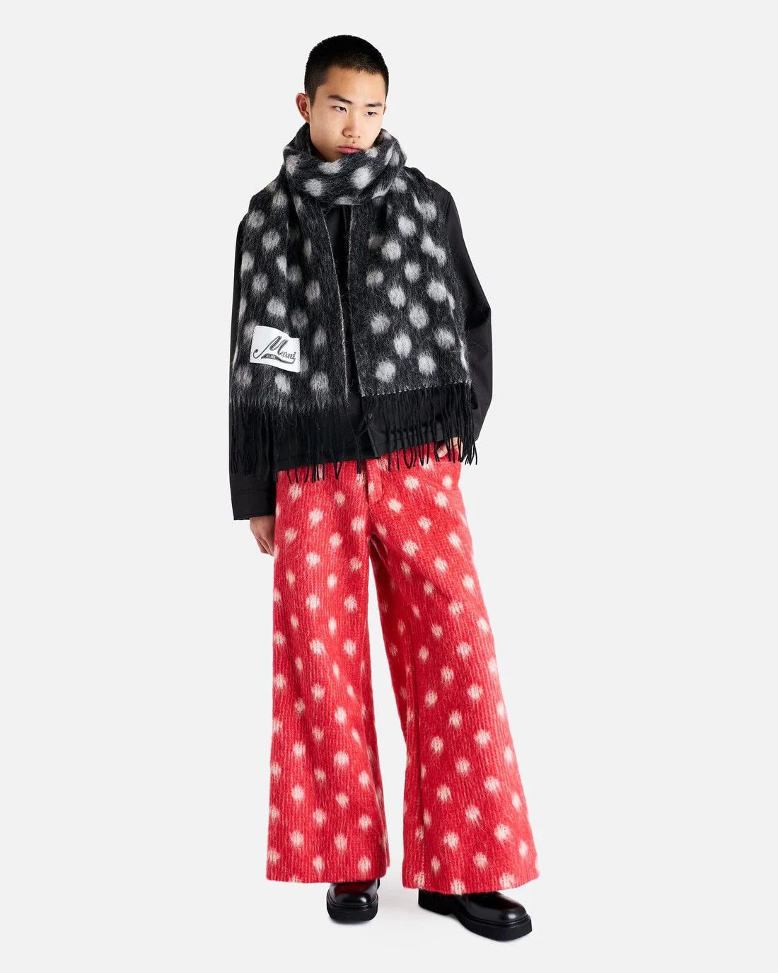 Marni o1w1db11124 Brushed Dots Tulip Wool Trouser in Red Size US 30 / EU 46 - 4 Thumbnail