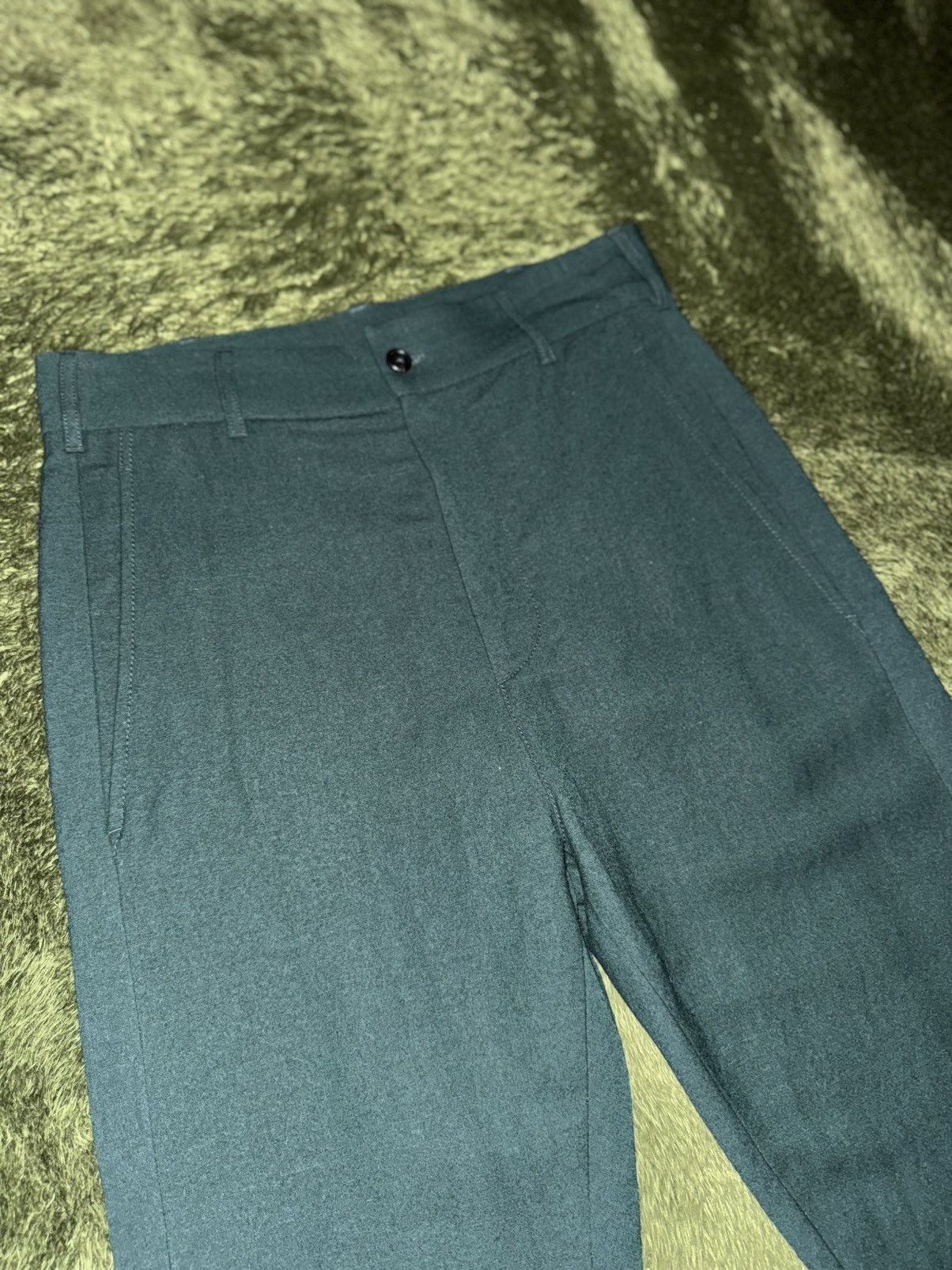 Ann Demeulemeester [S] Ann Demeulemeester Panel Detail Wool Trousers Green Size US 30 / EU 46 - 6 Thumbnail