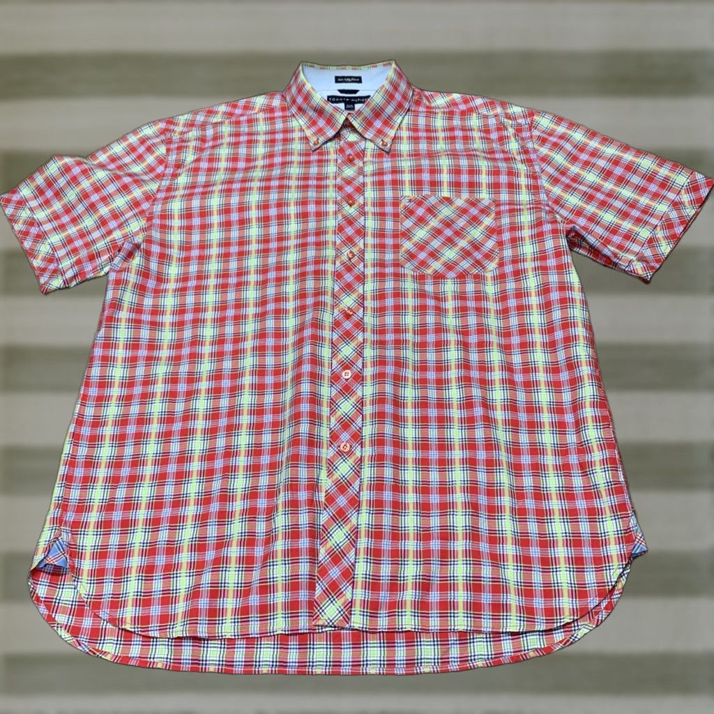 Tommy Hilfiger Tommy Hilfiger Shirt XL Short Sleeve Red Plaid Cotton Button-Up Adult Mens Size US XL / EU 56 / 4 - 1 Thumbnail