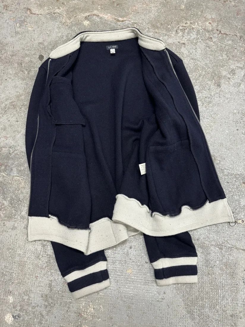 Armani × Vintage 1990s Armani Italian Wool Zip-Up Sweater Size US L / EU 52-54 / 3 - 5 Thumbnail
