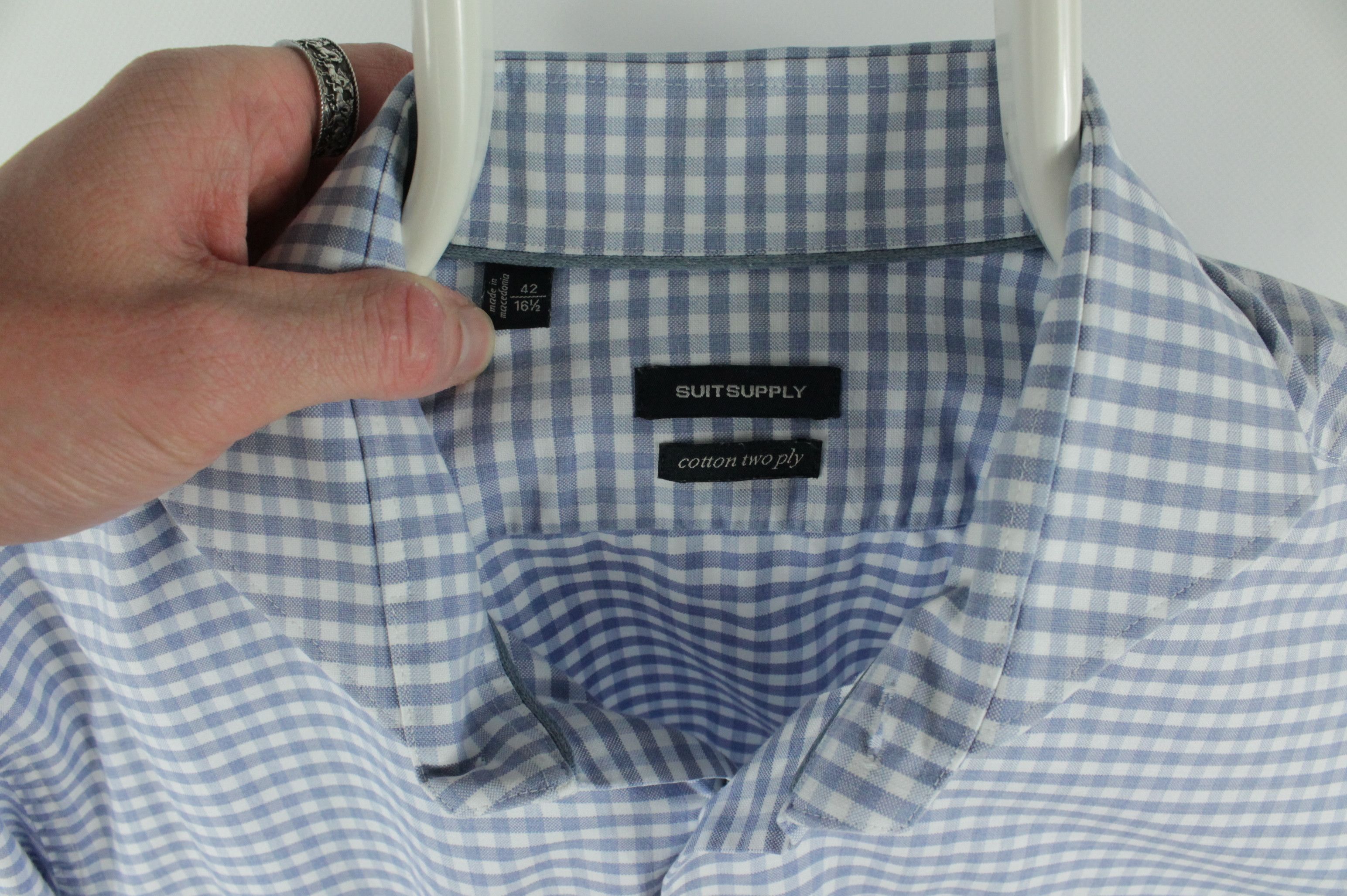 Suitsupply Suitsupply Monaco Cotton Two Ply Slim Fit Check Formal Shirt Size US L / EU 52-54 / 3 - 3 Thumbnail