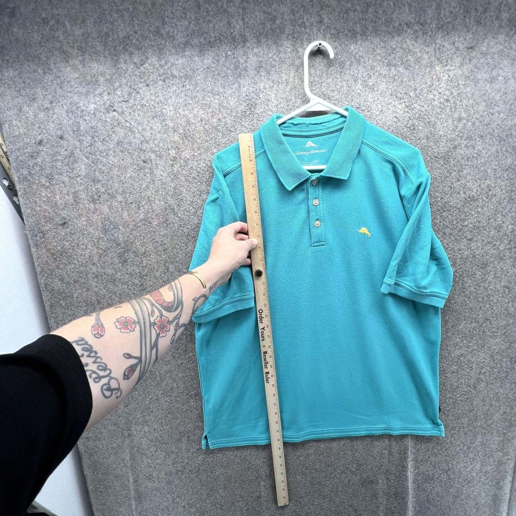 Tommy Bahama Tommy Bahama Polo Shirt Mens Large Blue Solid Marlin Logo Casual Supima Cotton Knit Short Sleeve Polo Shirt Mens L Graphic: Marlin Logo (No N/A) Size US L / EU 52-54 / 3 - 5 Thumbnail