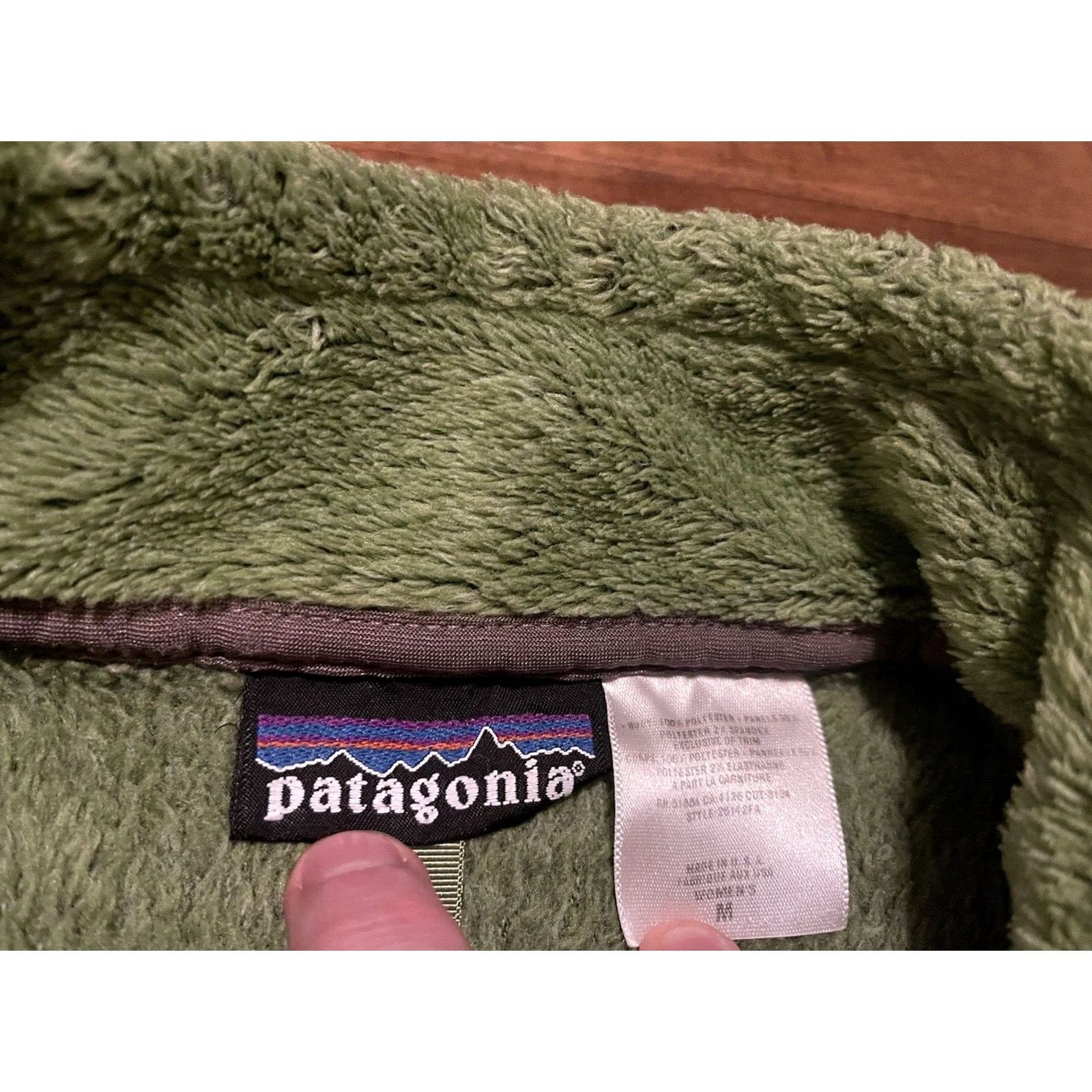 Patagonia VINTAGE Patagonia R Polartec Fleece Jacket Women's M Green Full Zip Made in USA Size M / US 6-8 / IT 42-44 - 3 Thumbnail