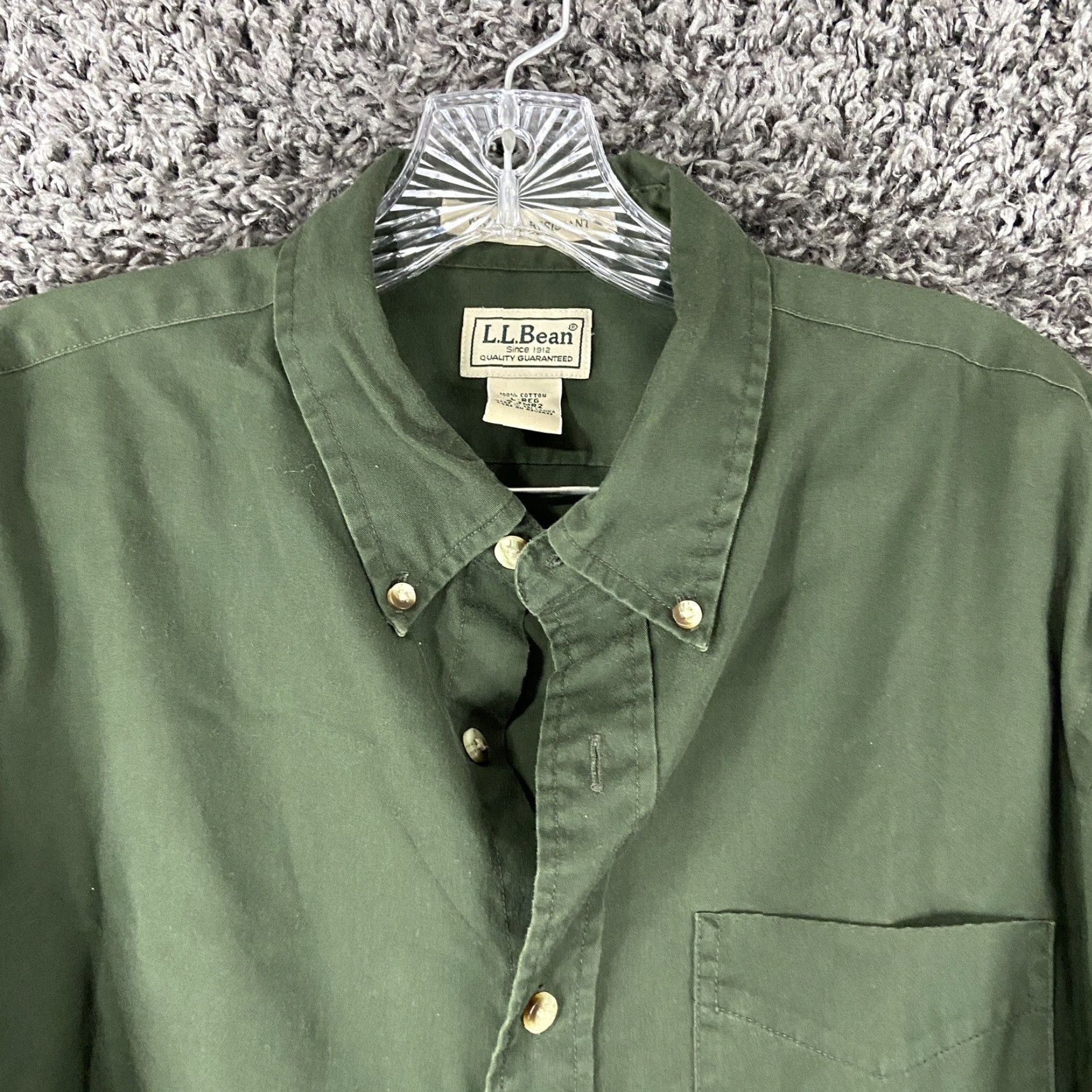 Vintage L.L. Bean Button-Up Shirt Men Long Sleeve L Green Adult Regular Mens Size US L / EU 52-54 / 3 - 5 Thumbnail