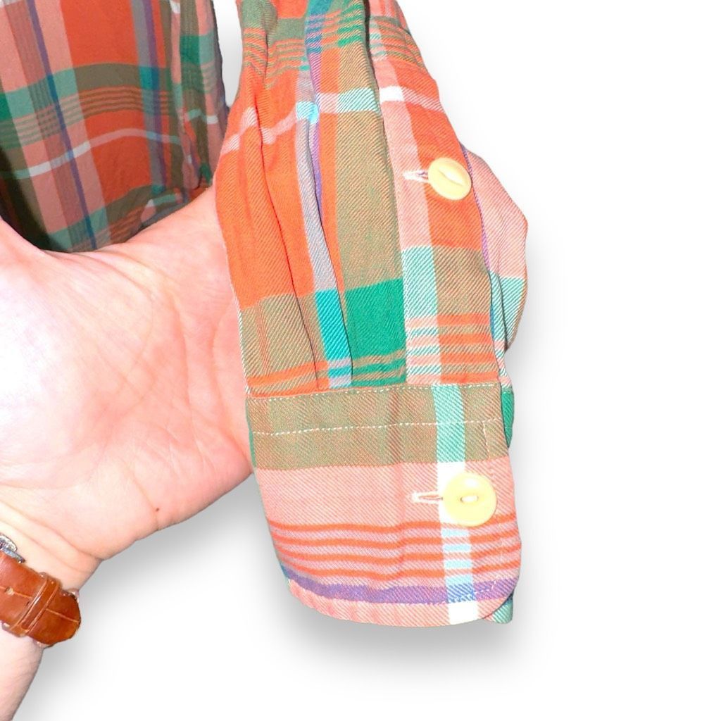 Polo Ralph Lauren Polo Ralph Lauren Orange Custom Fit Flannel Button Up S Size US L / EU 52-54 / 3 - 6 Thumbnail