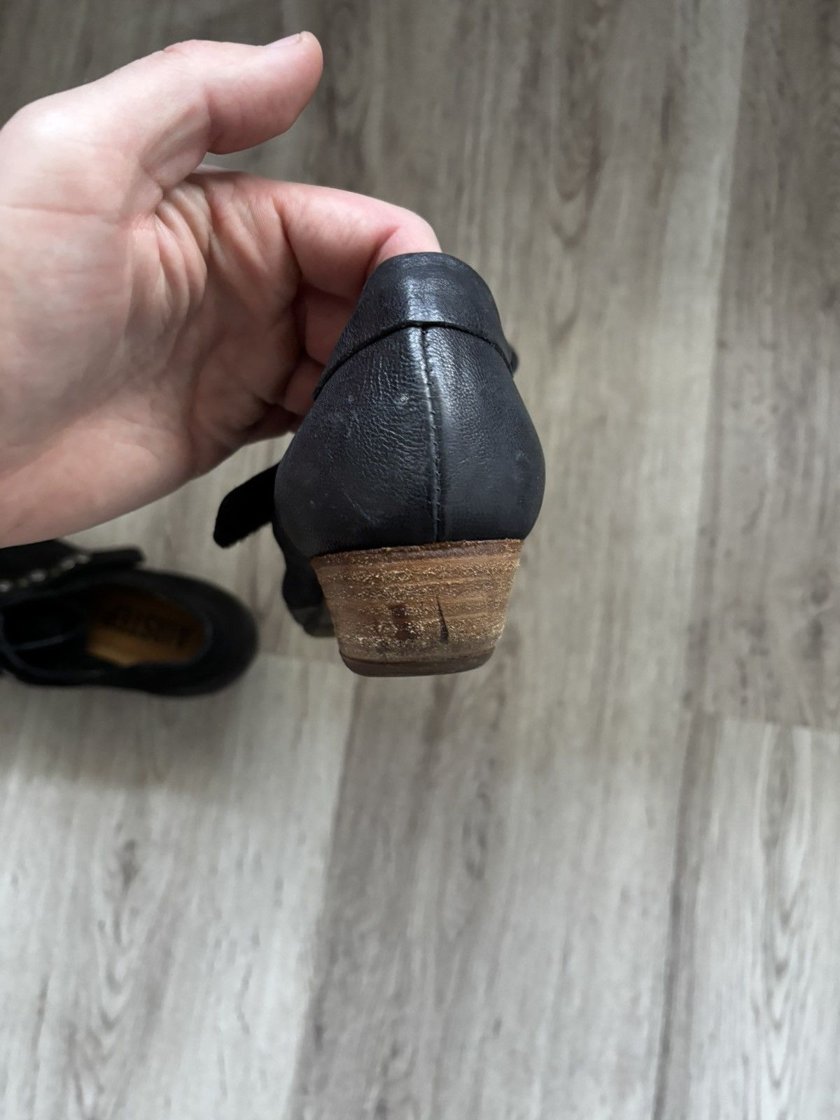 A.S.98 A.S. 98 (AirStep) Leather Studded Low-Heel Shoes – Black Size US 6.5 / IT 36.5 - 17 Thumbnail