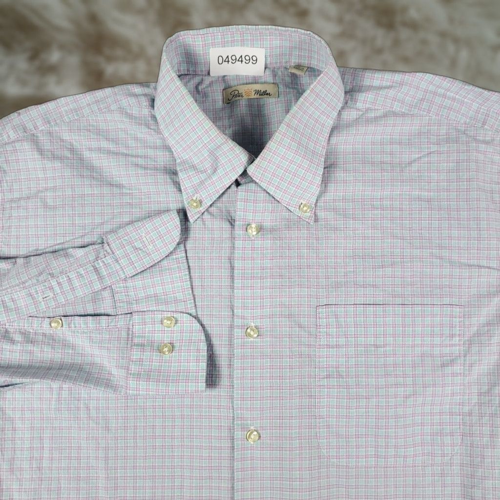 Peter Millar Peter Millar Large Button-Up Shirt Mens Blue Purple Plaid Long Sleeve Casual Size US L / EU 52-54 / 3 - 1 Thumbnail