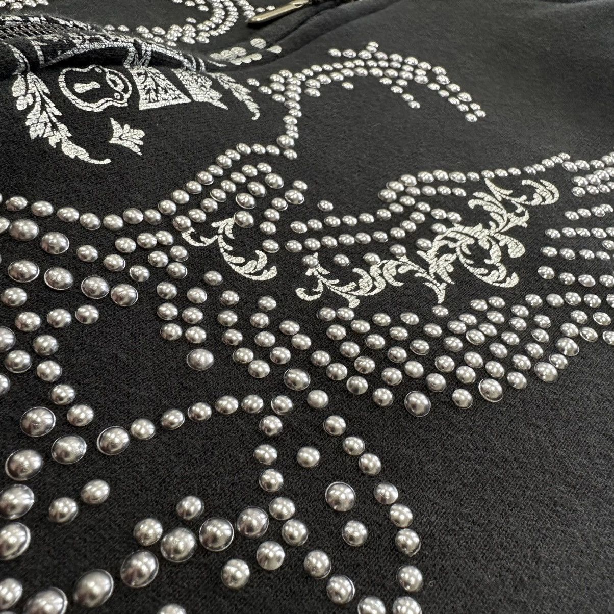 Avirex Vtg Y2K Avirex Rhinestone Eagle Skulls Hoodie Gothic Black Size M / US 6-8 / IT 42-44 - 5 Thumbnail