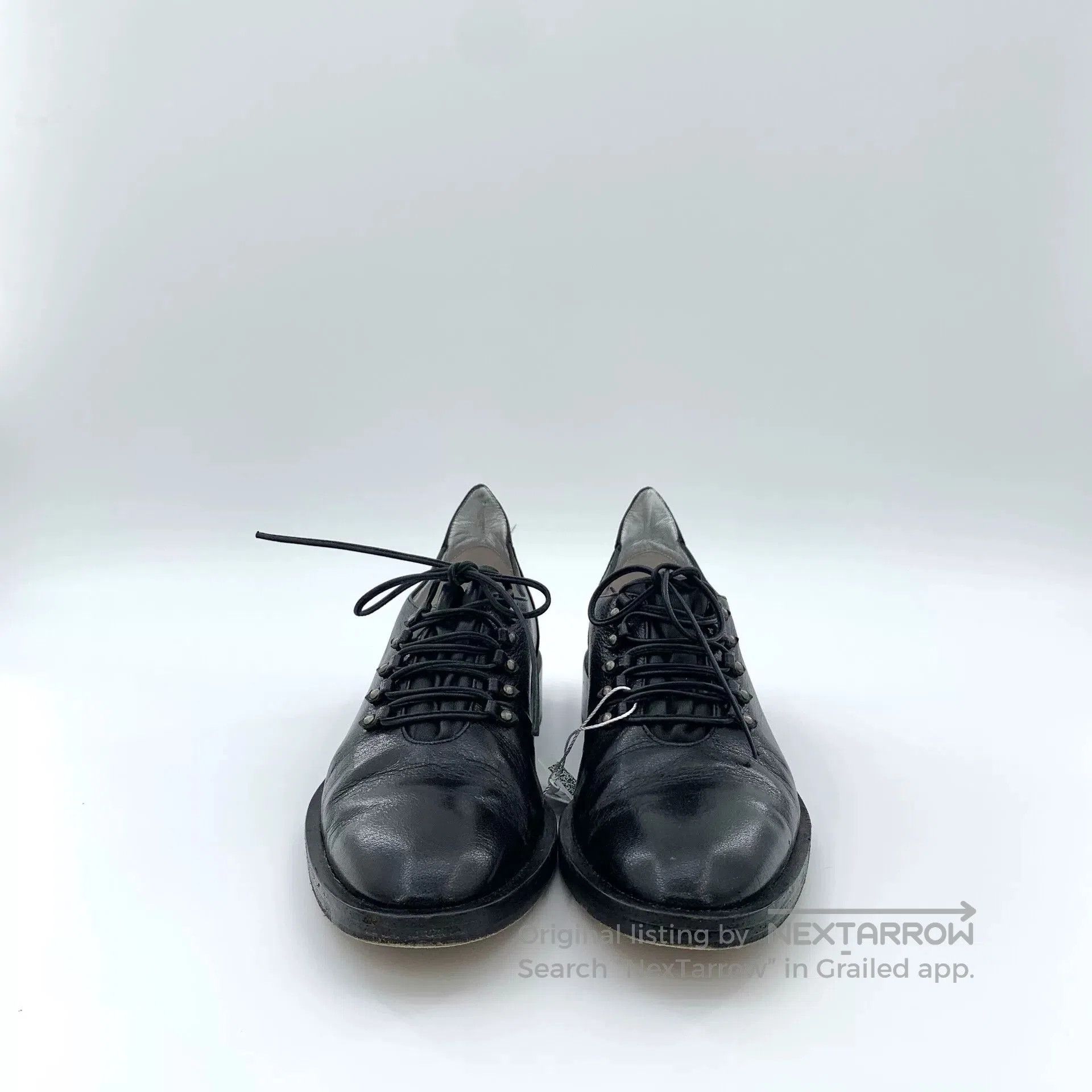 Givenchy Givenchy Black Lace-Up Derby Flats. Size US 5 / IT 35 - 3 Thumbnail