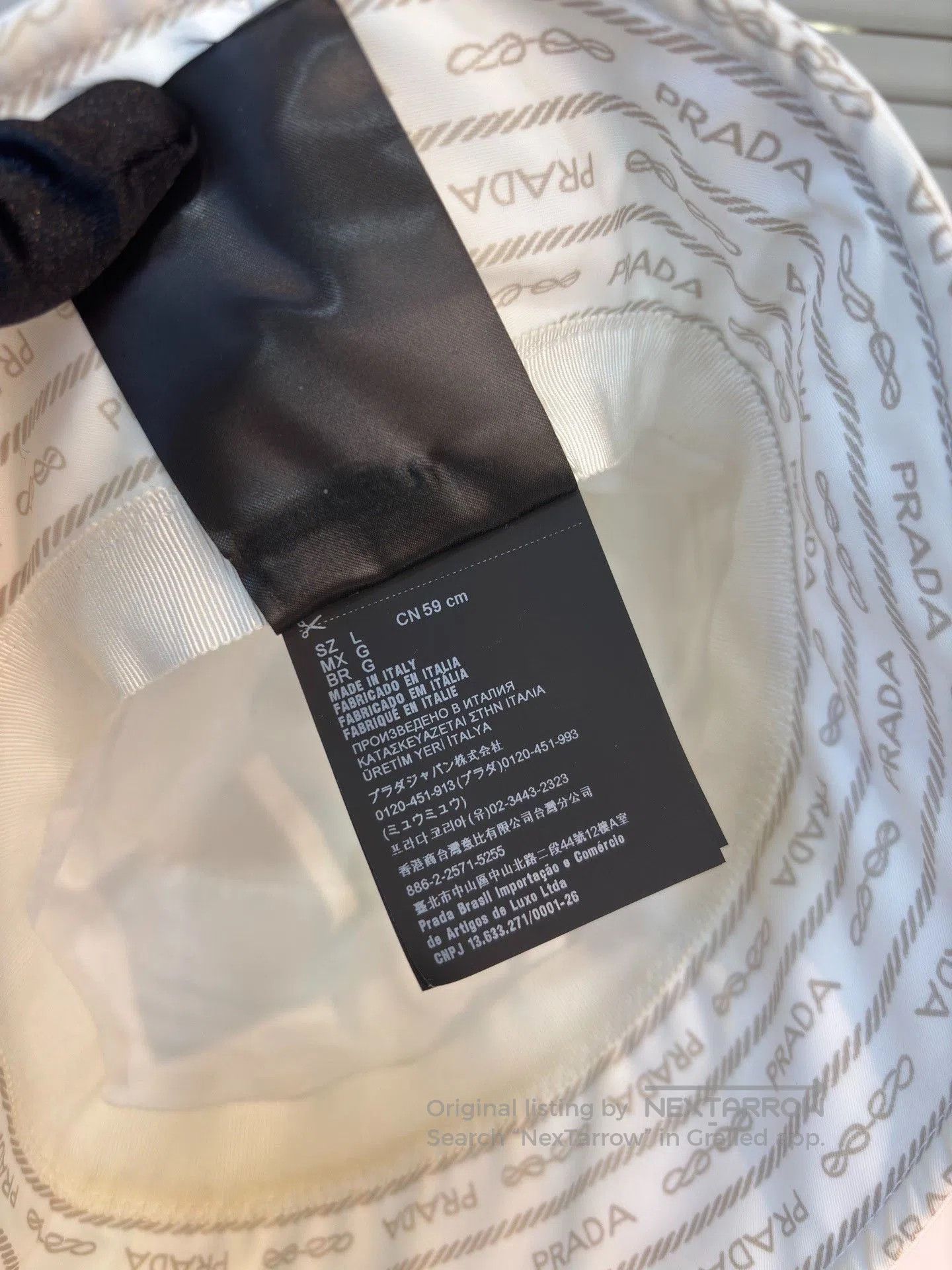 Prada Prada White Limited Edition Bucket Hat. Size ONE SIZE - 8 Thumbnail