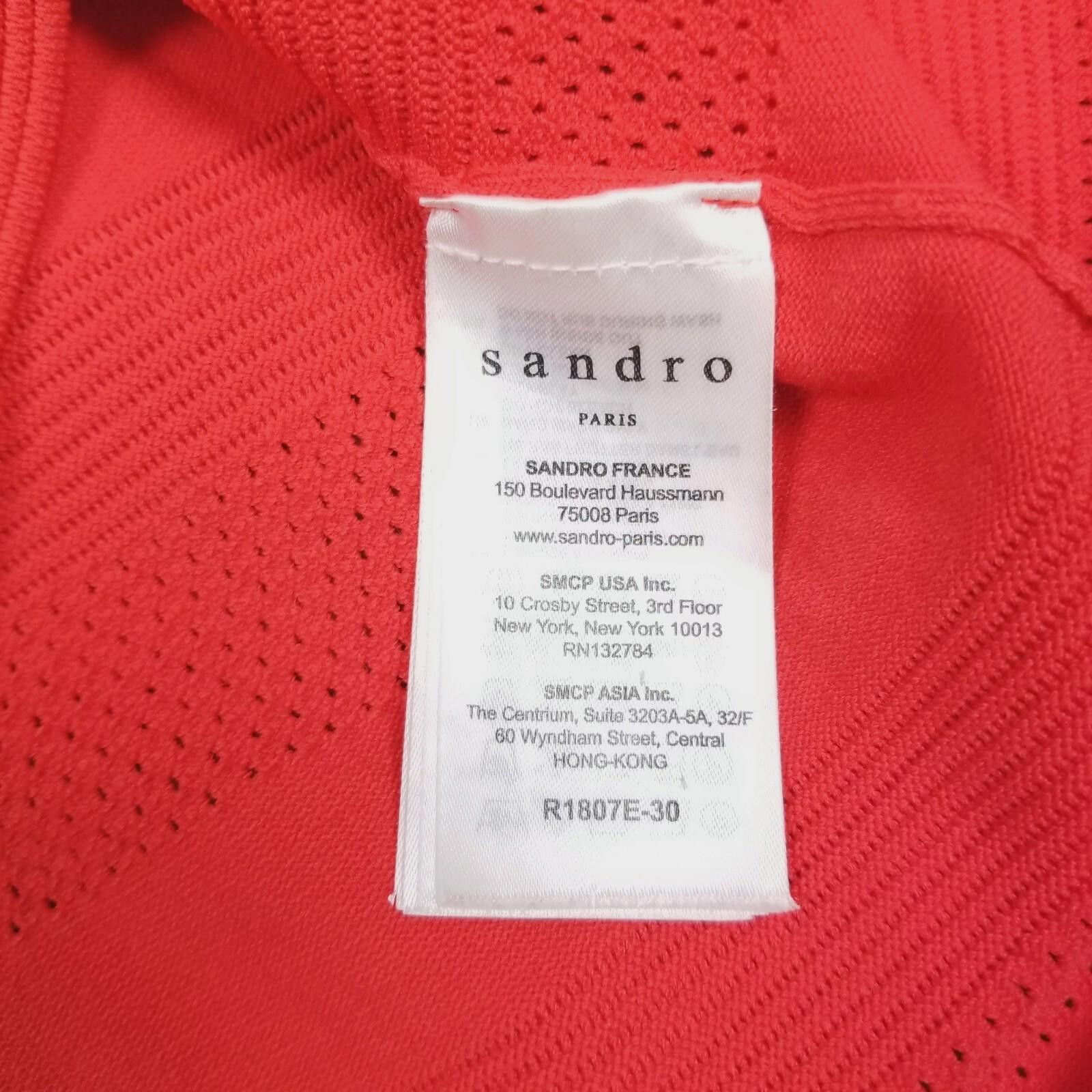 Sandro Sandro V-Neck Ribbed-Knit Dress Red 2 (US 4-6) Size S / US 4 / IT 40 - 8 Thumbnail