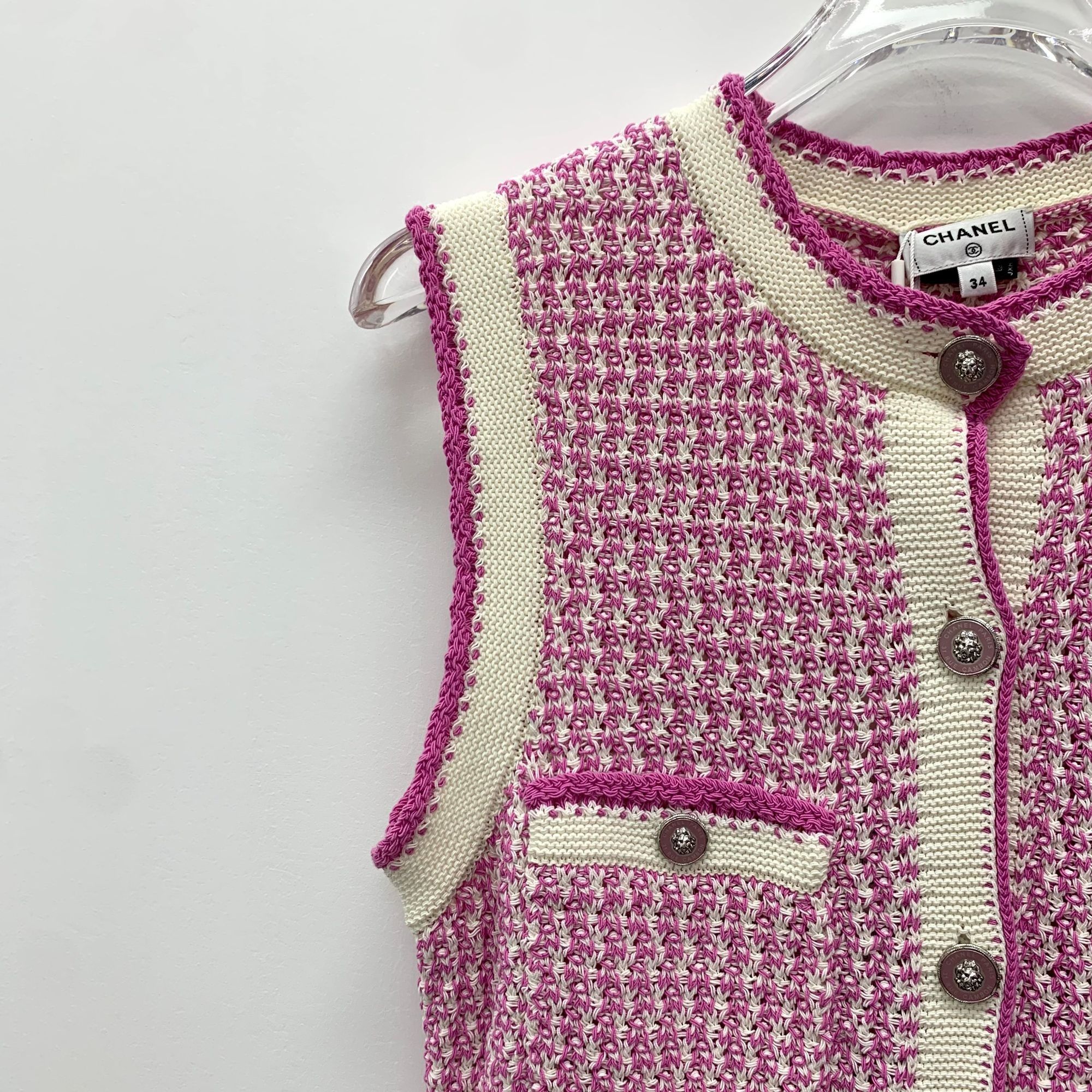 Chanel Chanel Pink Cotton Sleeveless Woven Dress Size 34 With Round Size XXS / US 00 / IT 34 - 7 Thumbnail
