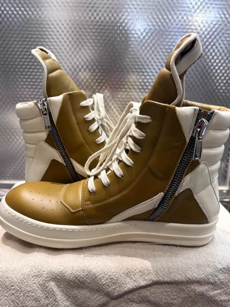 Rick Owens Rick Owens Geobasket leather sneakers with zipper detail| Size US 7 / EU 40 - 6 Thumbnail