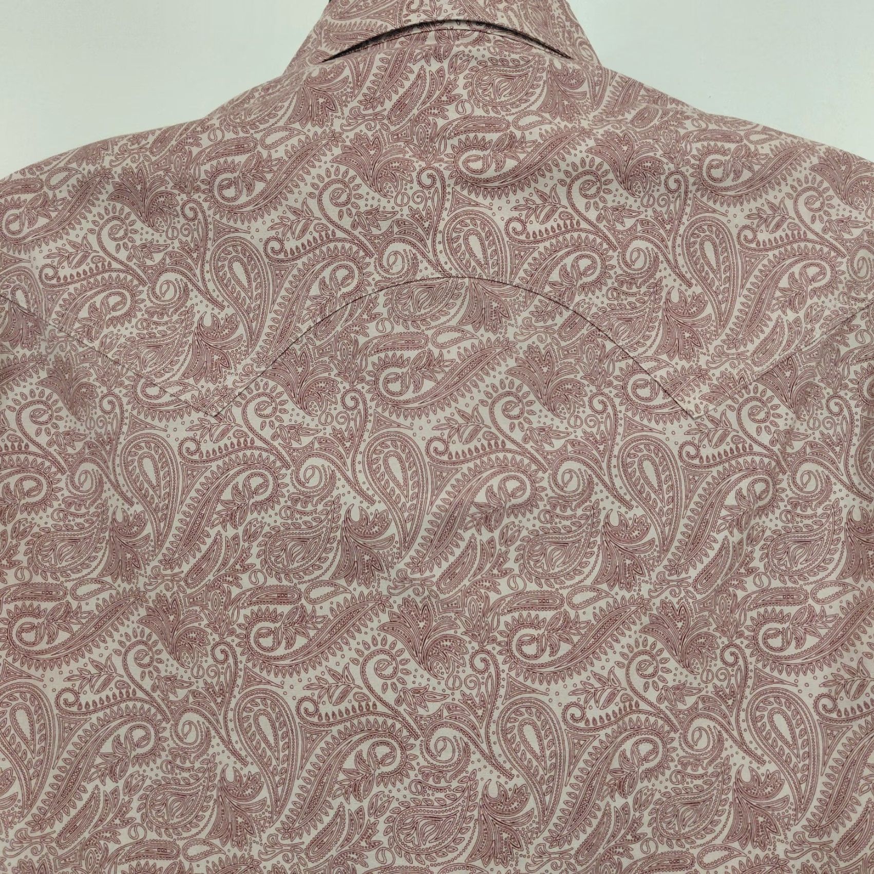 Denime Rock & Roll Denim Shirt Men's Size Large Burgundy Paisley Print Sawtooth Pockets Shirt Children? (no) Size US L / EU 52-54 / 3 - 7 Thumbnail