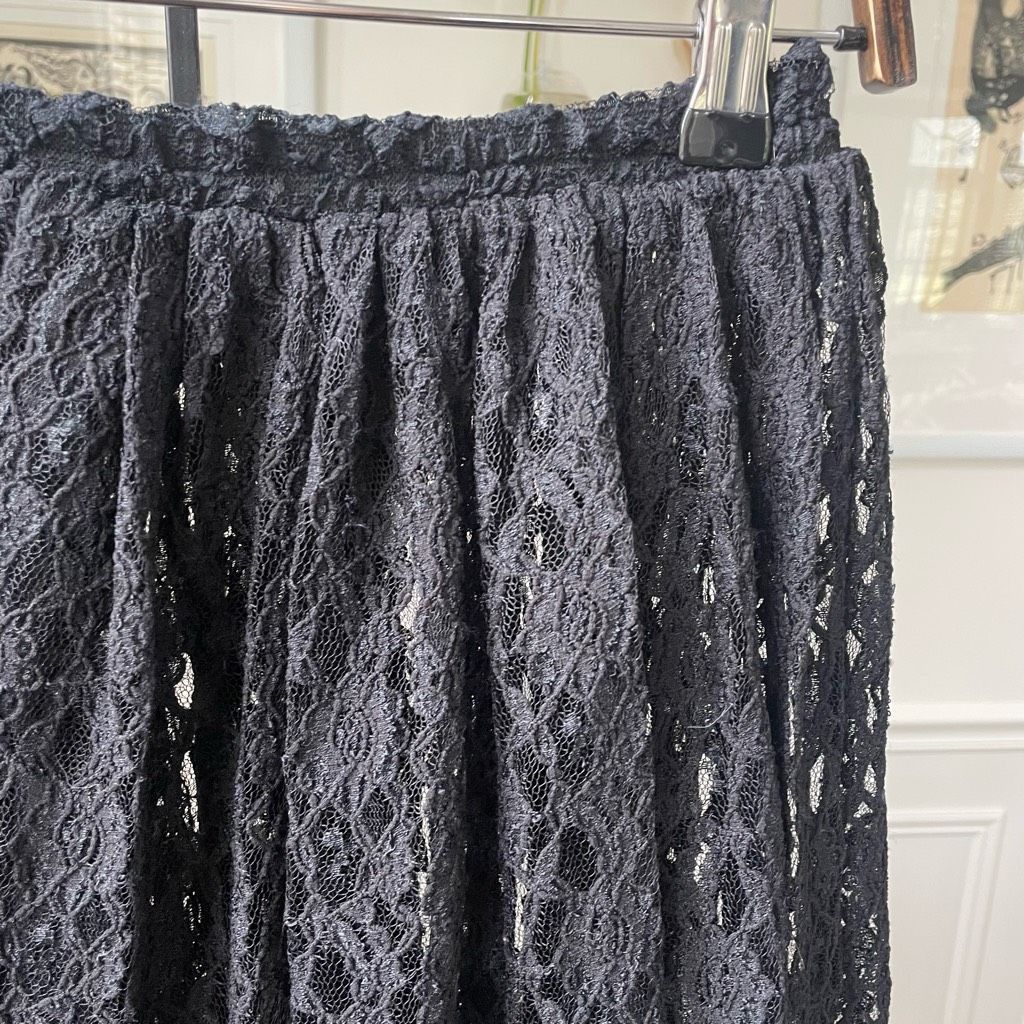 Express Vintage Express Tricot Sheer Black Lace Midi Skirt S Size 26" / US 2 / IT 38 - 6 Thumbnail