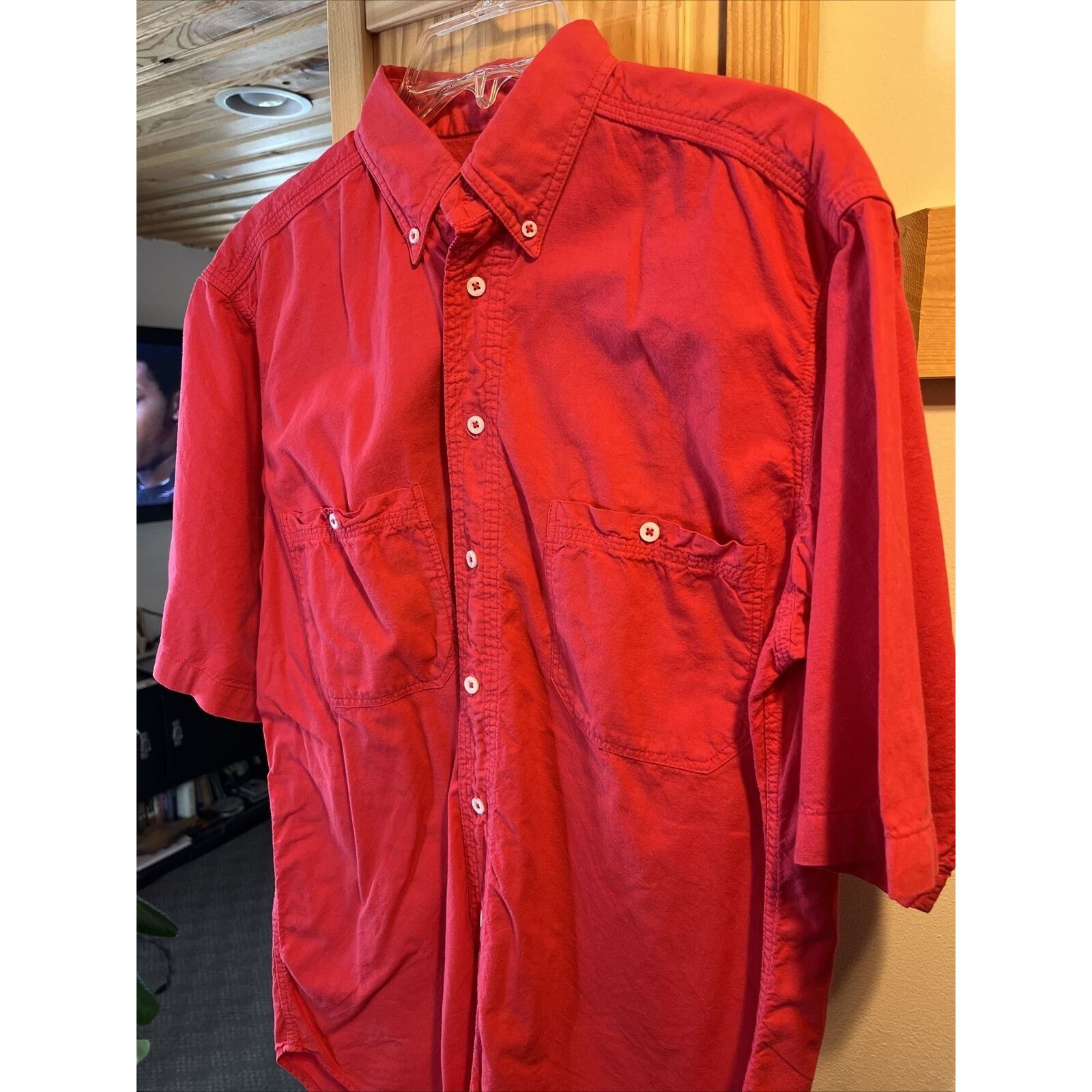 Woolrich Woolen Mills Woolrich VTG Men’s M Red Short Sleeve Button Cotton Shirt Size US M / EU 48-50 / 2 - 7 Thumbnail