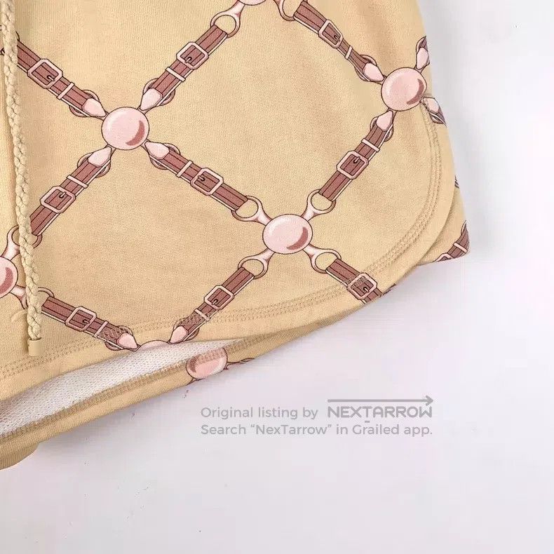 Hermes Hermes Beige chain print cotton drawstring casual shorts Size 42" / US 20 - 4 Thumbnail