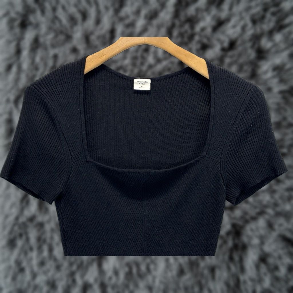 Abercrombie & Fitch VINTAGE Abercrombie & Fitch Ribbed One Piece Bodysuit Thong Black Women’s XL Square Neck Size XL / US 12-14 / IT 48-50 - 1 Thumbnail