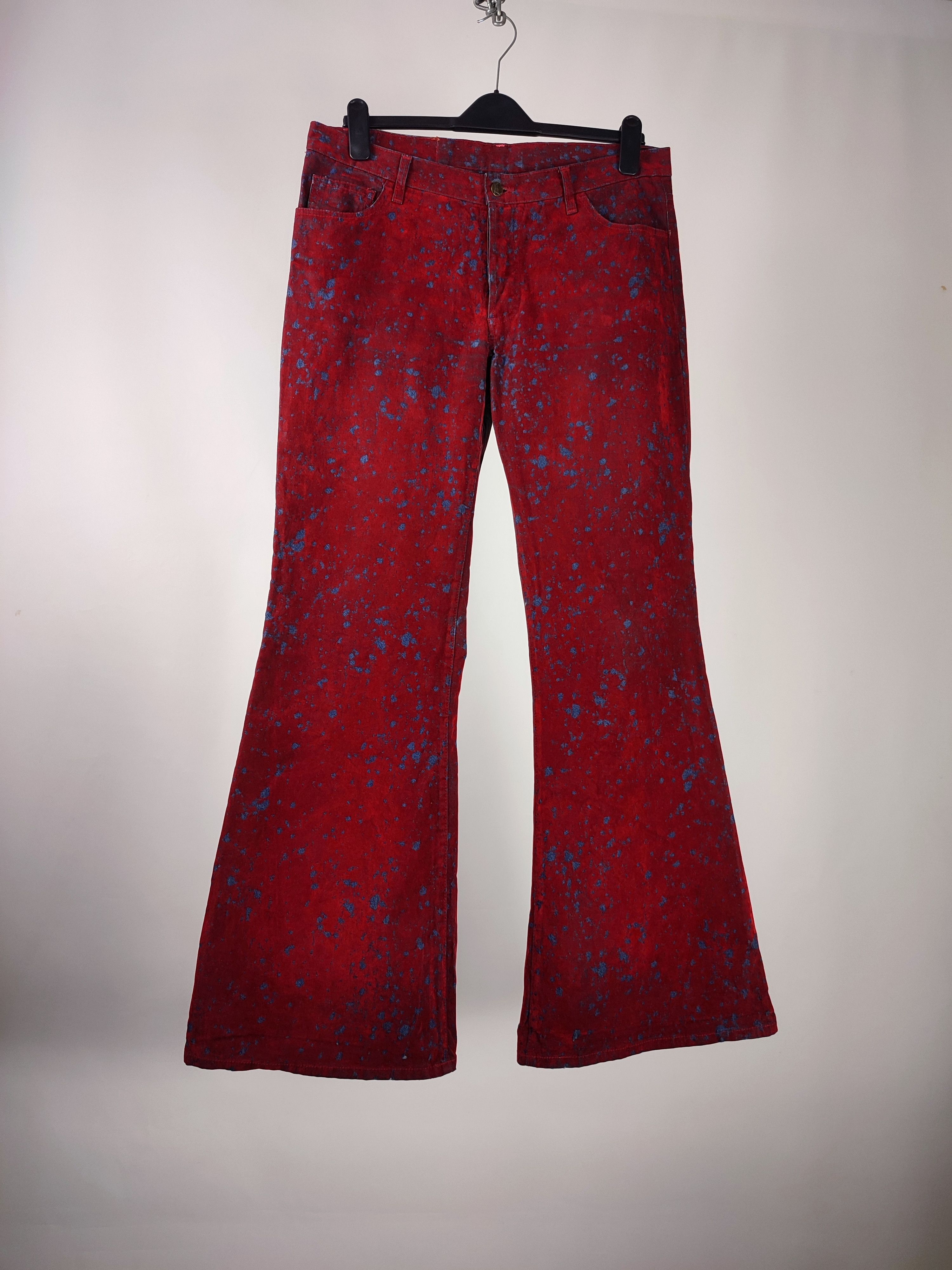 If Six Was Nine ATO The Kick Of Fashion Velour Flared Vampire Jeans Size US 33 - 1 Thumbnail