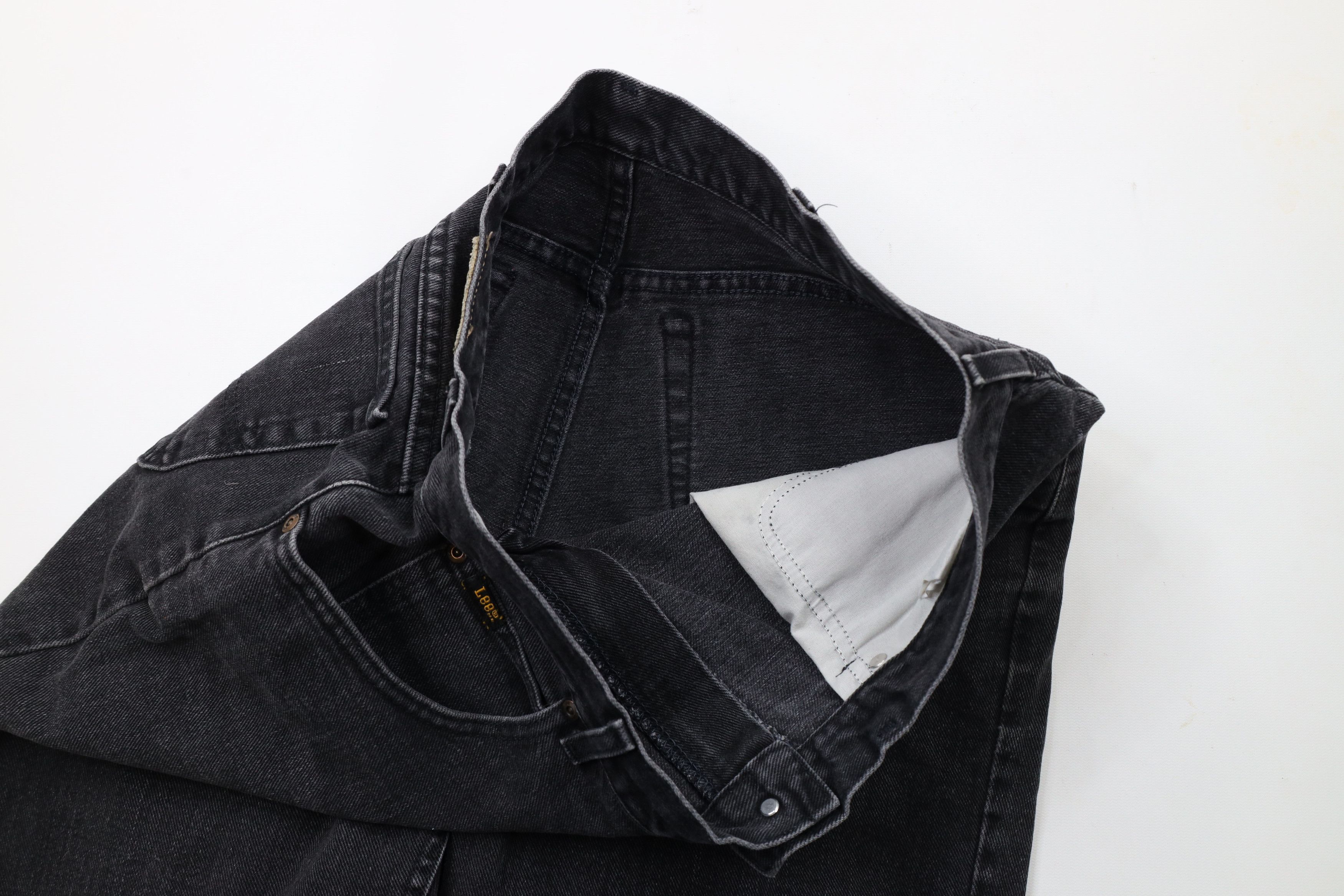 Lee × Vintage Vintage 90s Lee Straight Leg Denim Jeans Black Cotton Size US 34 / EU 50 - 9 Thumbnail