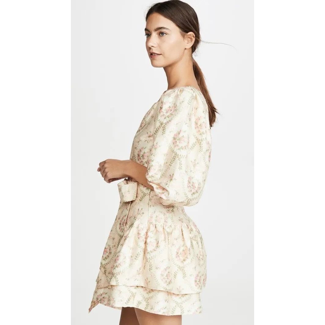 LoveShackFancy LoveShackFancy Pearla Floral Silk Mini Dress rose Size 0 Size XS / US 0-2 / IT 36-38 - 16 Thumbnail