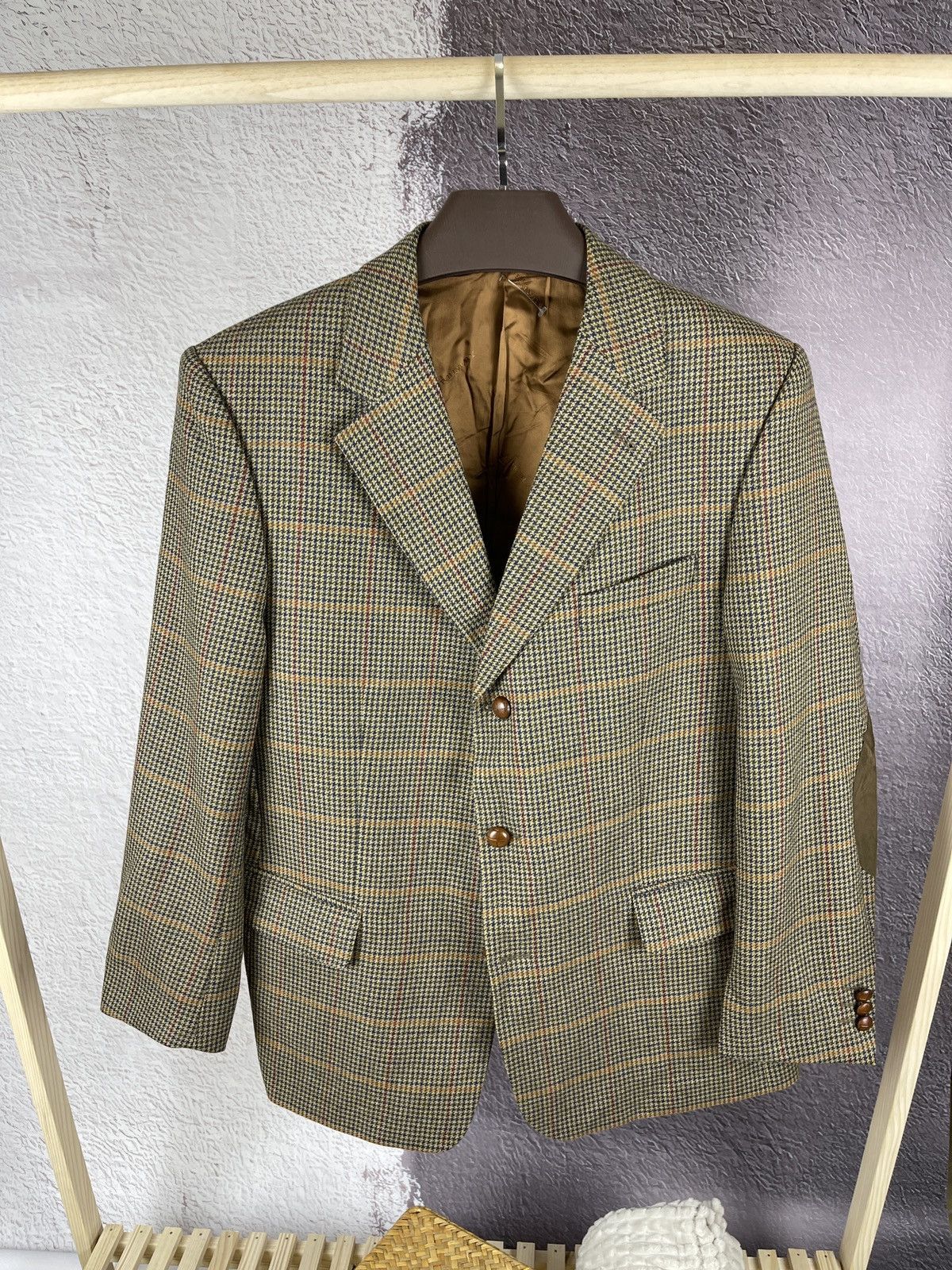 Burberry Burberry London luxury wool tweed Houndstooth blazer size 26 Size 46R - 1 Thumbnail
