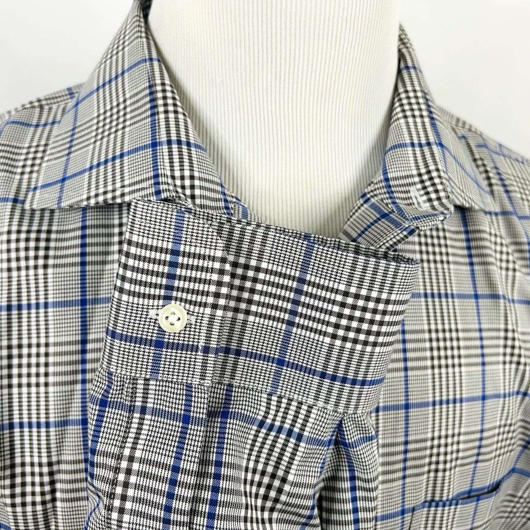 Brooks Brothers Brooks Brothers Dress Shirt Plaid Brown Blue 18 35 Traditional Non-Iron Regular Collar Spread Cuff Mens Size 48R - 4 Thumbnail