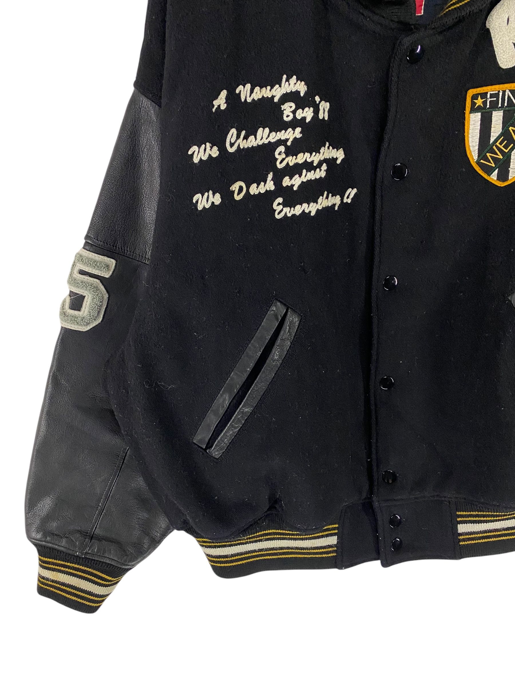 Japanese Brand 90s Posh Boy embroidered logo wool leather varsity jacket Size US L / EU 52-54 / 3 - 6 Thumbnail