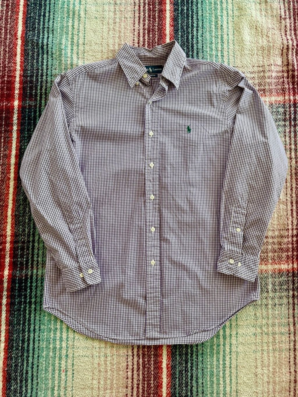 Ralph Lauren Men's Ralph Lauren Button Down Shirt Purple White Gingham M Size US M / EU 48-50 / 2 - 1 Thumbnail
