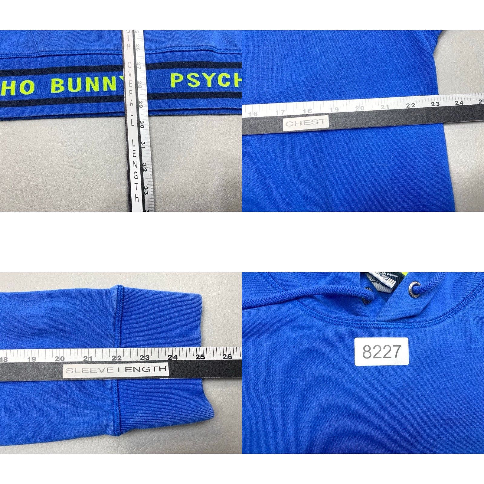 Psycho Bunny Psycho Bunny Hoodie Mens 2XL Royal Blue Chartreuse Green Words Embroidered 8227 Size US XXL / EU 58 / 5 - 8 Thumbnail