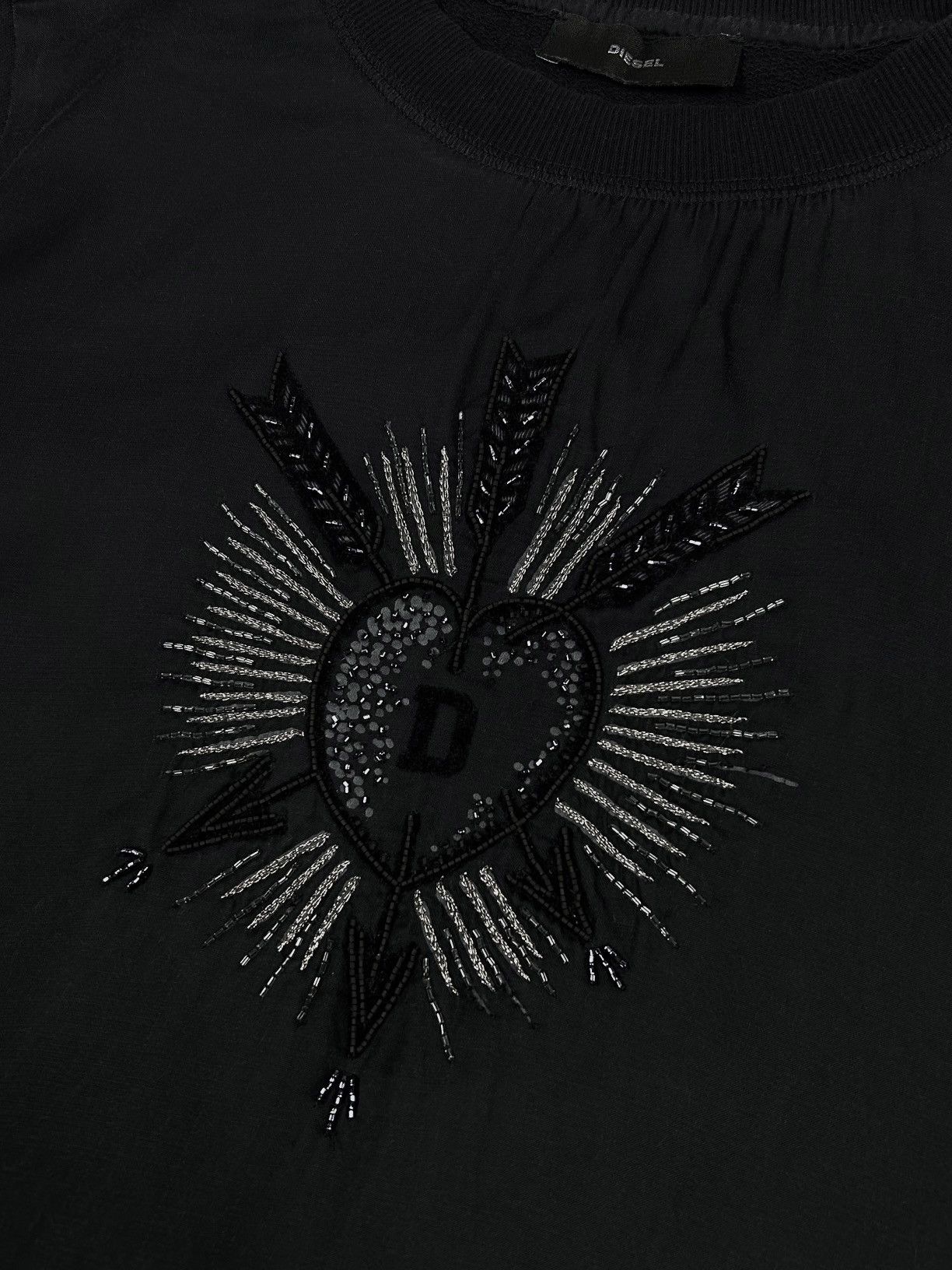Diesel × Juicy Couture × Moschino Y2k Diesel Heart embroidered logo rare Sweatshirt Size M / US 6-8 / IT 42-44 - 5 Thumbnail