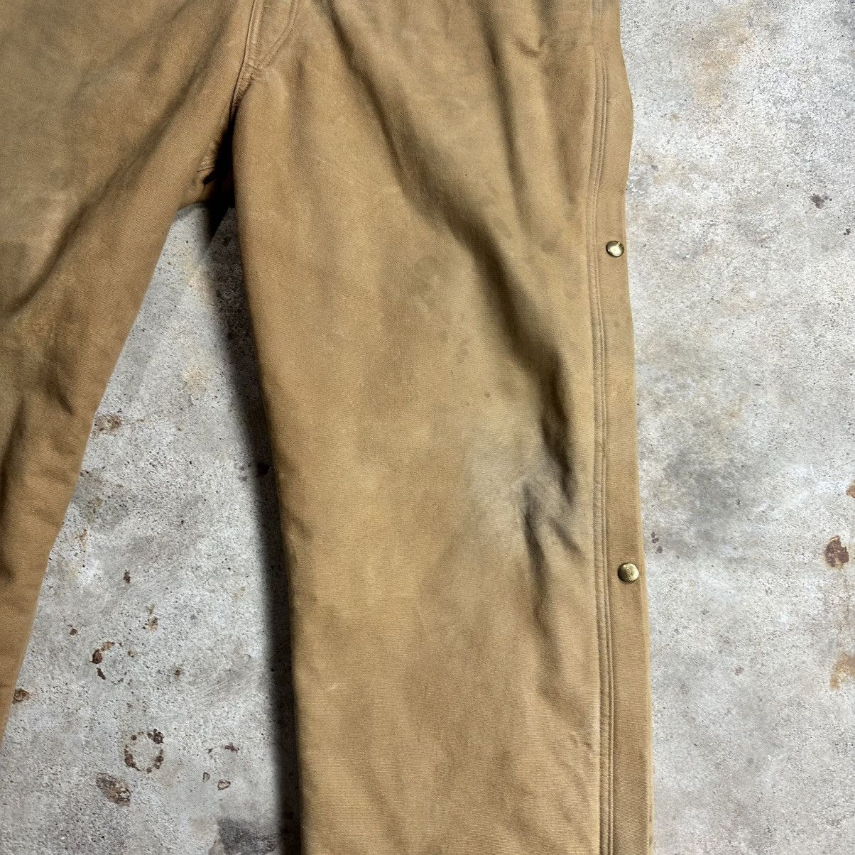 Carhartt Vintage 90s Made in USA Tan Carhartt Quilt Lined Coveralls Size US 40 / EU 56 - 5 Thumbnail