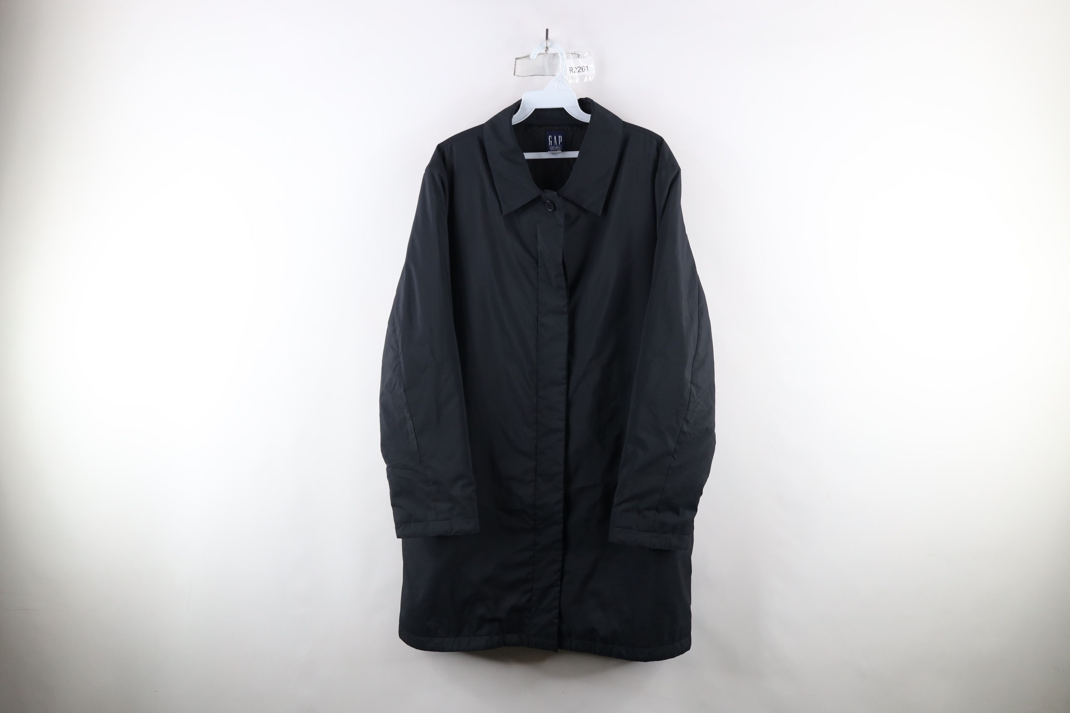 Gap × Vintage Vintage 90s Gap Full Length Micro Puffer Jacket Coat Black Size XL / US 12-14 / IT 48-50 - 1 Thumbnail