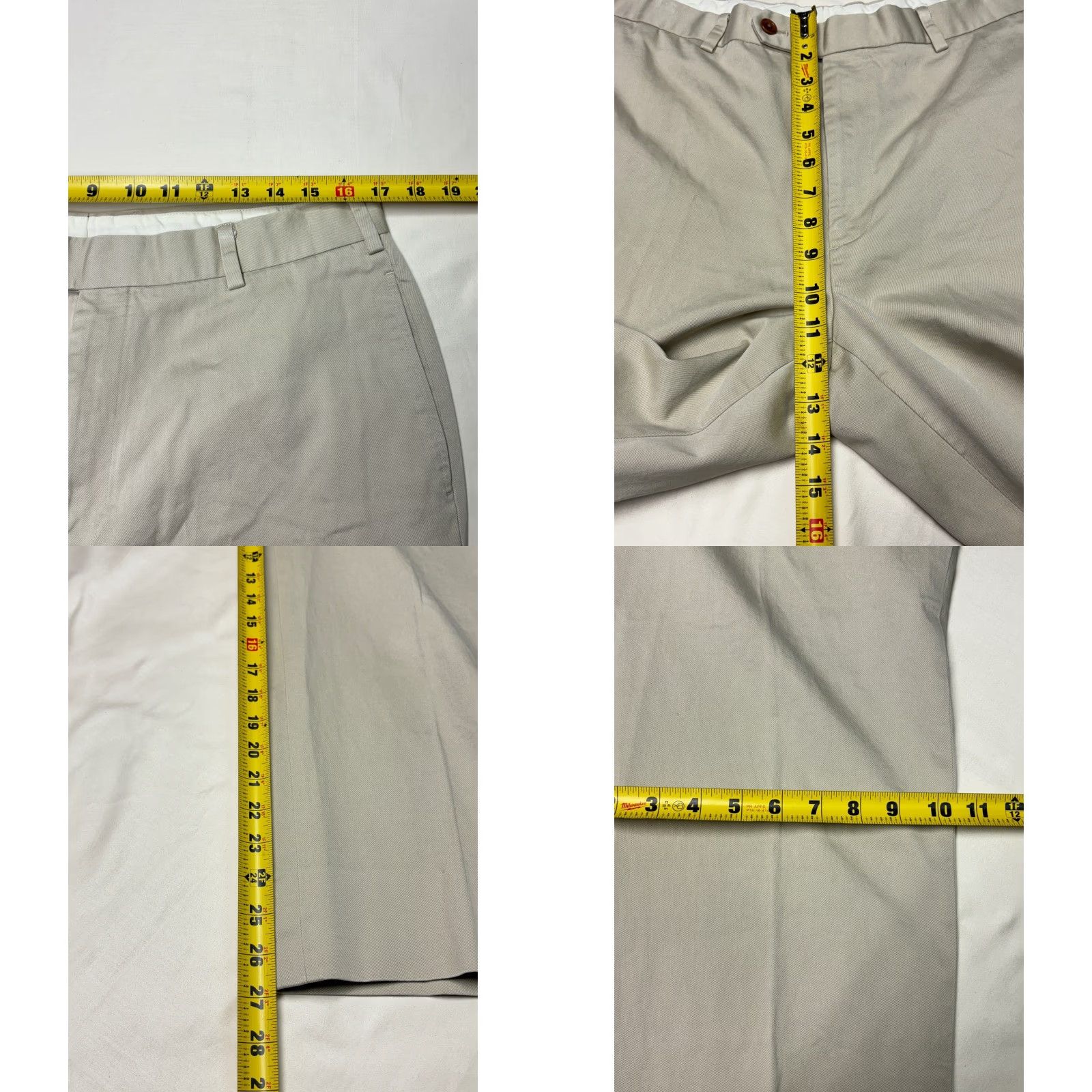 Brooks Brothers Brooks Brothers Mens Cotton Dress Pants Beige Flat Front Chinos W36 L30 Pants Flat Front Beige Classic Fit Mens Size US 31 - 8 Thumbnail