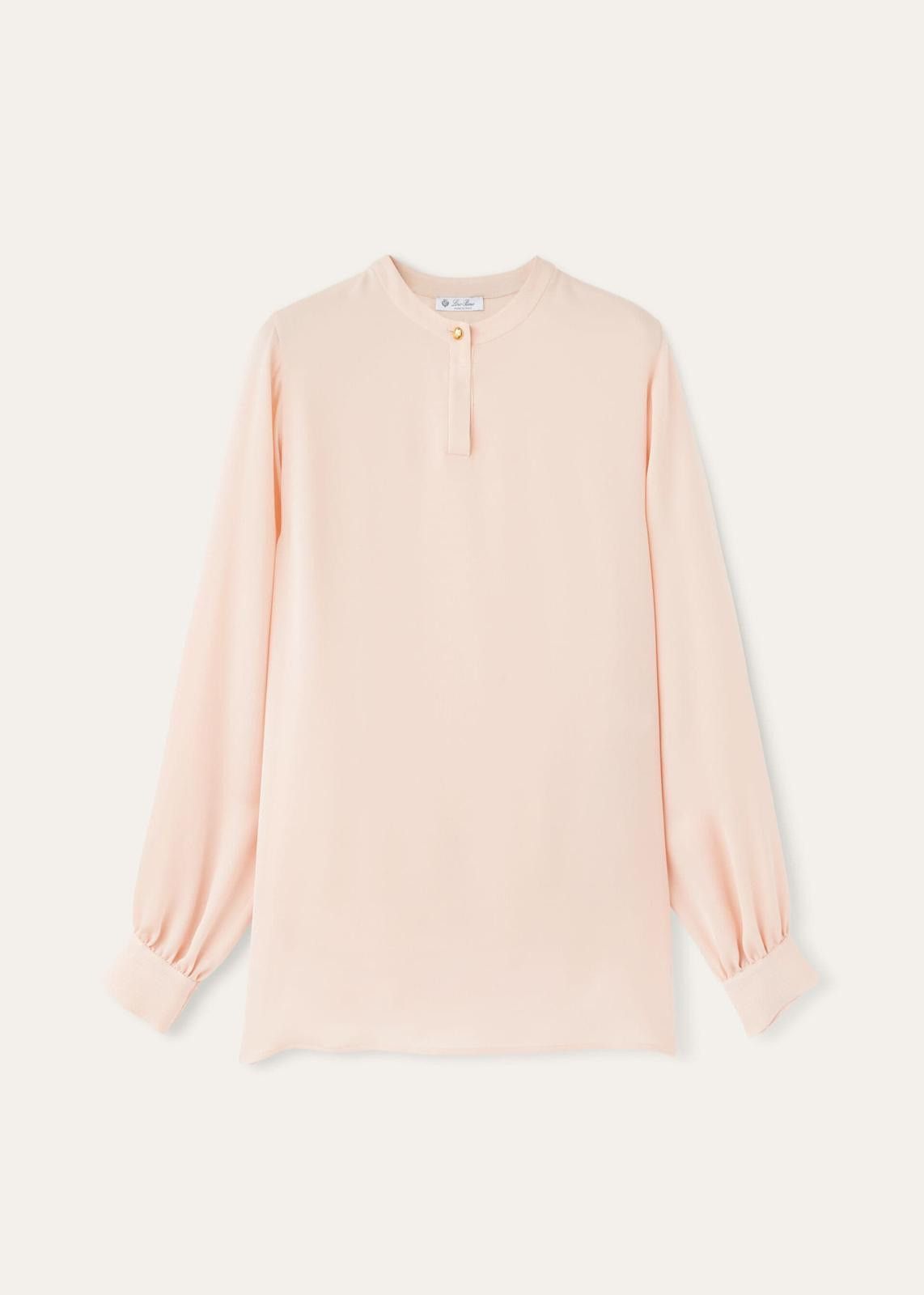 Loro Piana o1srvl11e0125 FAN8312 Jaina Silk Shirt in Light Pink Size XS / US 0-2 / IT 36-38 - 1 Thumbnail