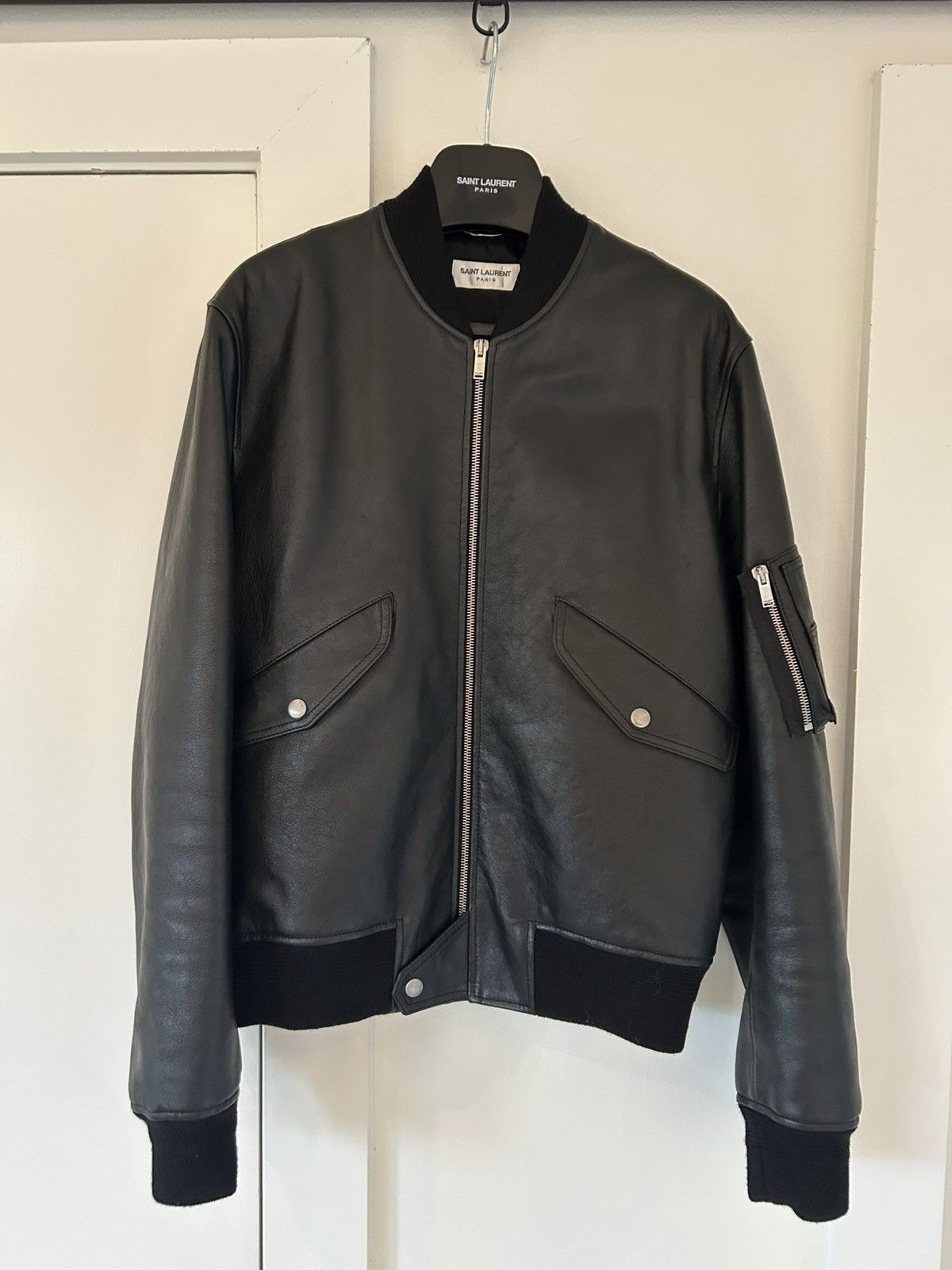 Saint Laurent Paris Saint Laurent MA-1 Lambskin Bomber (IT50) Size US M / EU 48-50 / 2 - 1 Thumbnail