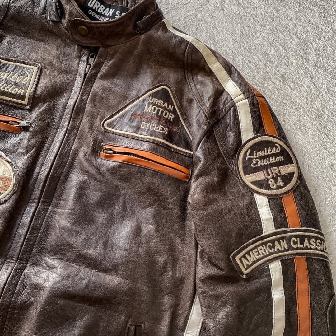 Genuine Leather × Japanese Brand × Vintage 2000s leather jacket y2k style Size US M / EU 48-50 / 2 - 3 Thumbnail