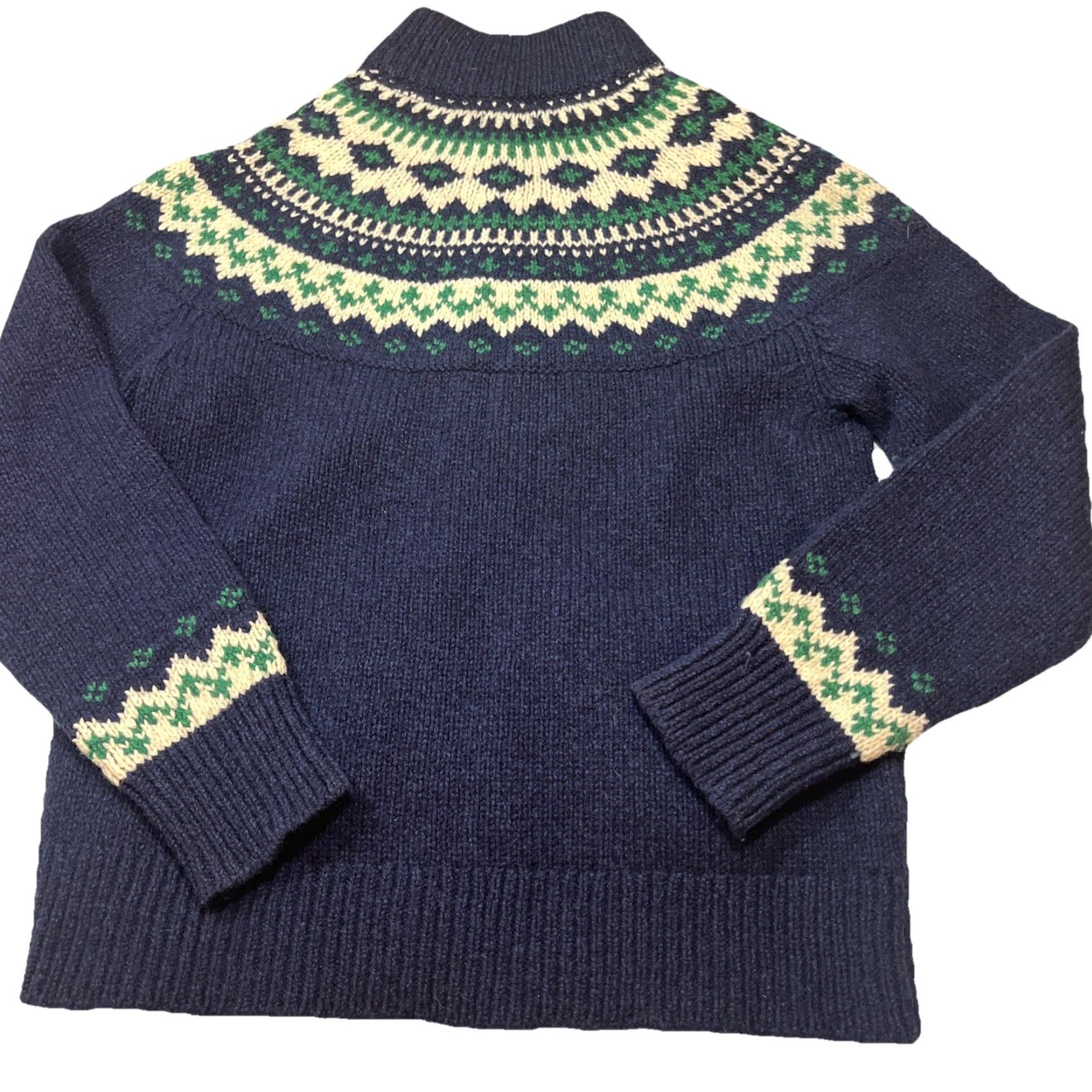 Vintage VINTAGE L.L.Bean Sweater Jacket Zip Arctic BLUE White Green Fair Isle Woman M Size M / US 6-8 / IT 42-44 - 5 Thumbnail