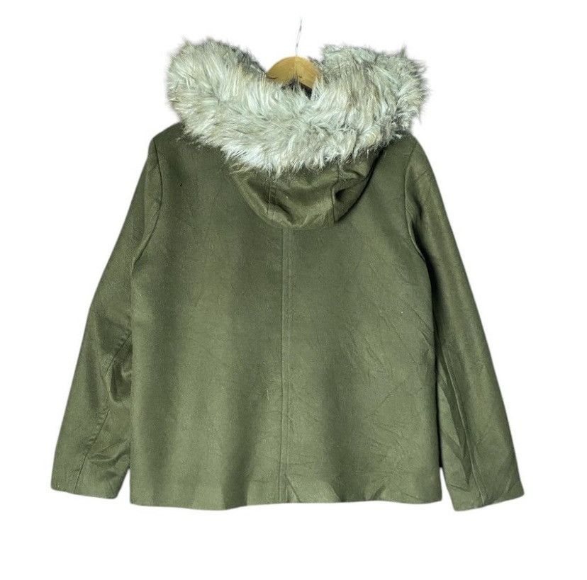Zara 2000s - Zara Fur & Faux Fur Wool Jacket Size L / US 10 / IT 46 - 4 Thumbnail