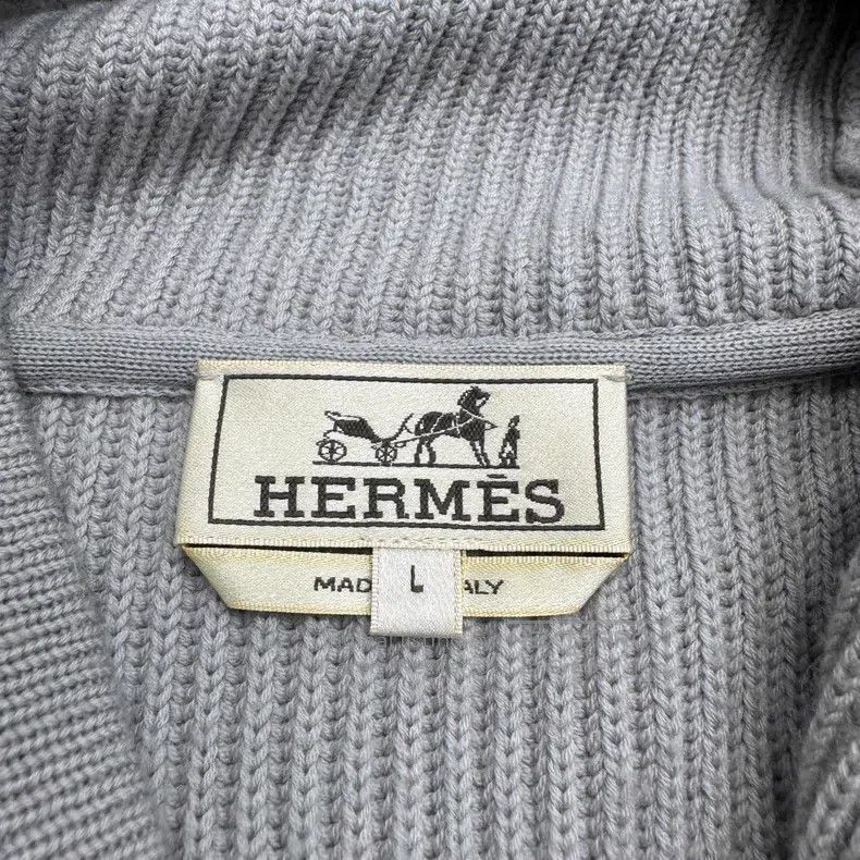 Hermes Hermes Wool and Leather Zip-up Cardigan Size US L / EU 52-54 / 3 - 4 Thumbnail