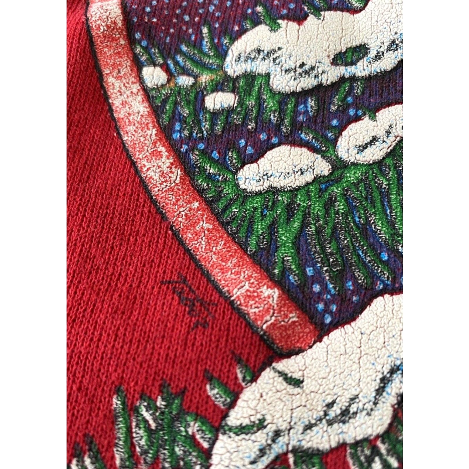 Jerzees JERZEES Women's Vintage 1990 Sweatshirt Crew Neck Pullover Graphic Print Made in USA Sz L Red 50/50 Cotton Blend USA 90s Felted Cardina Birds Womens Size L / US 10 / IT 46 - 7 Thumbnail