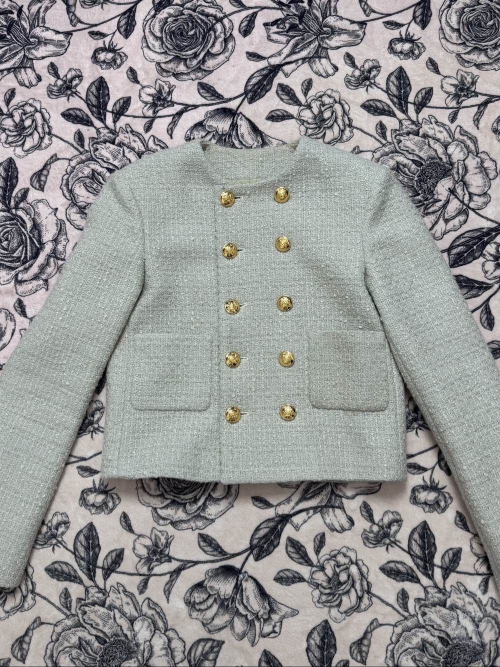 Celine CELINE Tweed Double Breasted Jacket Size 34 Size XS / US 0-2 / IT 36-38 - 1 Thumbnail