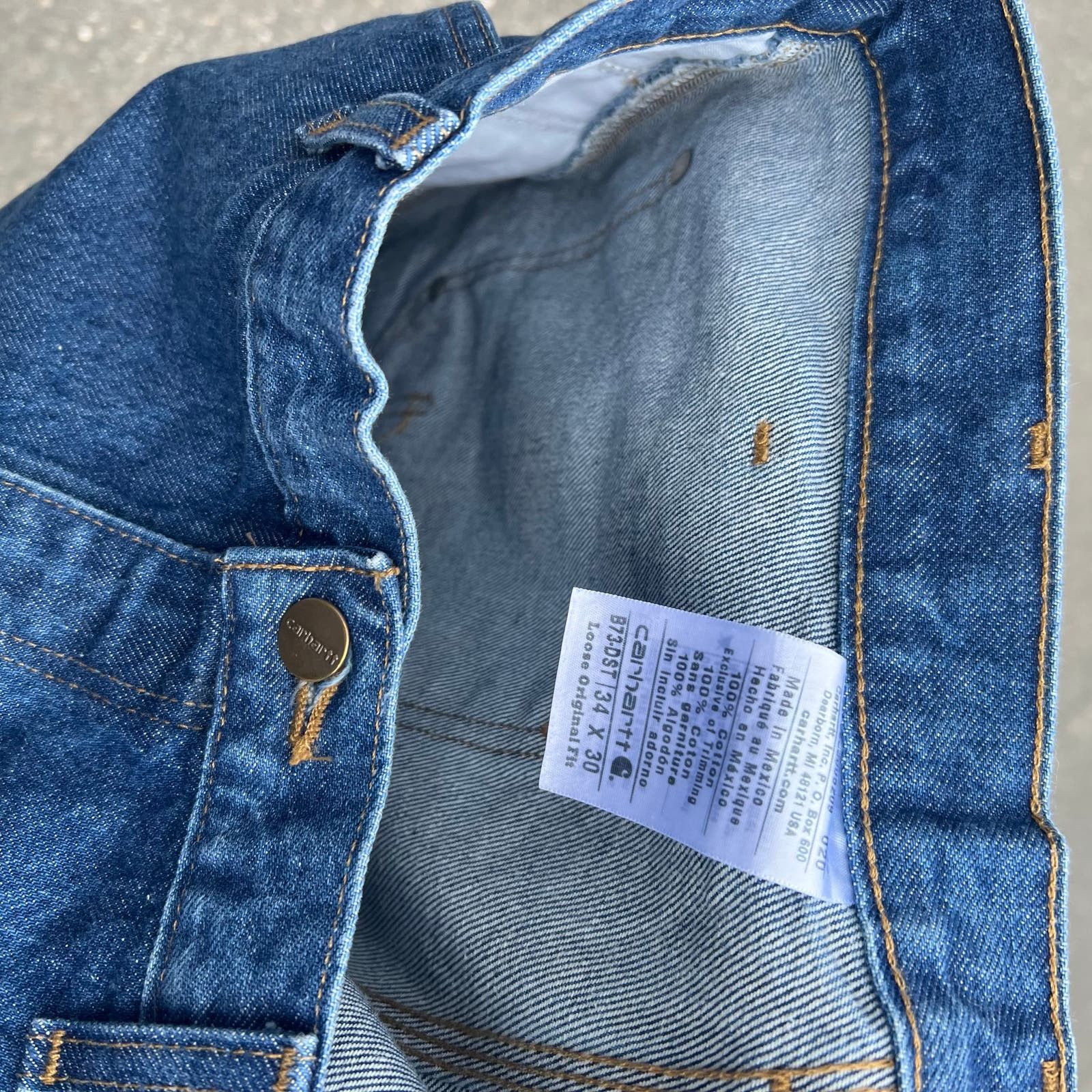 Carhartt × Vintage Vintage carhartt denim jeans blue double knee work wear pant Size US 34 / EU 50 - 6 Thumbnail