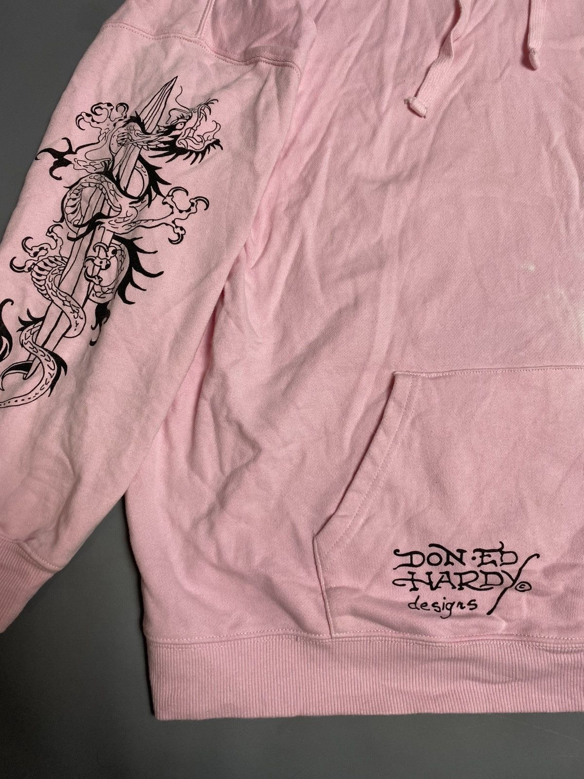 Christian Audigier Ed Hardy Love Hoodie Pink Graphic Women's L Bleach Damage Size L / US 10 / IT 46 - 8 Thumbnail