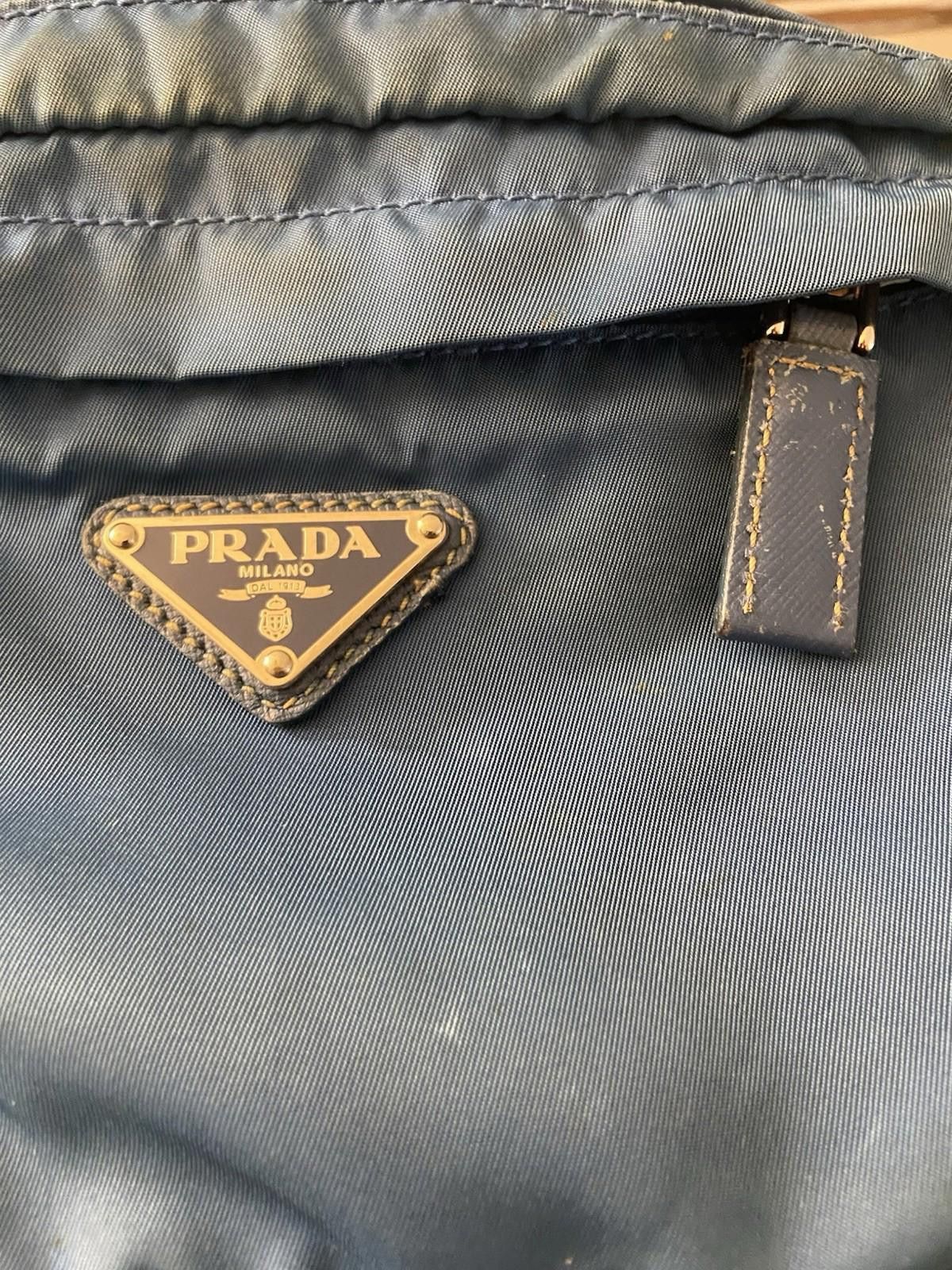 Prada Prada Cerulean Blue Nylon Leather Belt Bag Waist Pouch, Fair Size ONE SIZE - 3 Thumbnail