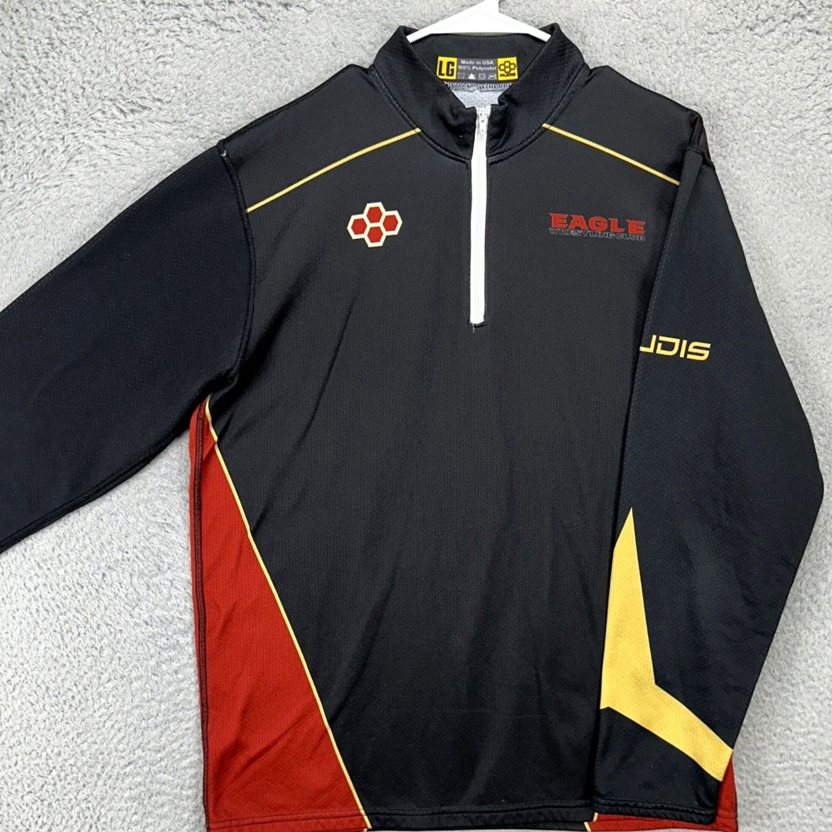 Vintage RUDIS Mens Wrestling Pullover Shirt Large Black Quarter Zip Athletic Long Sleeve Shirt Size US L / EU 52-54 / 3 - 2 Thumbnail