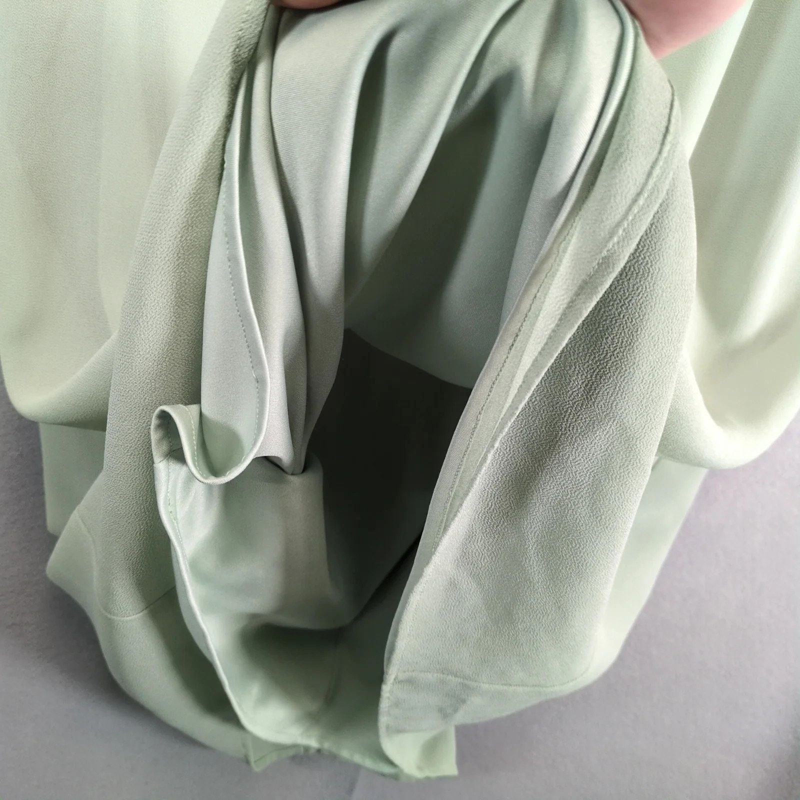Vintage Virgo Sage Green Chiffon Sleeveless A-Line Midi Dress 16 Size XXL / US 16-18 / IT 52-54 - 10 Thumbnail